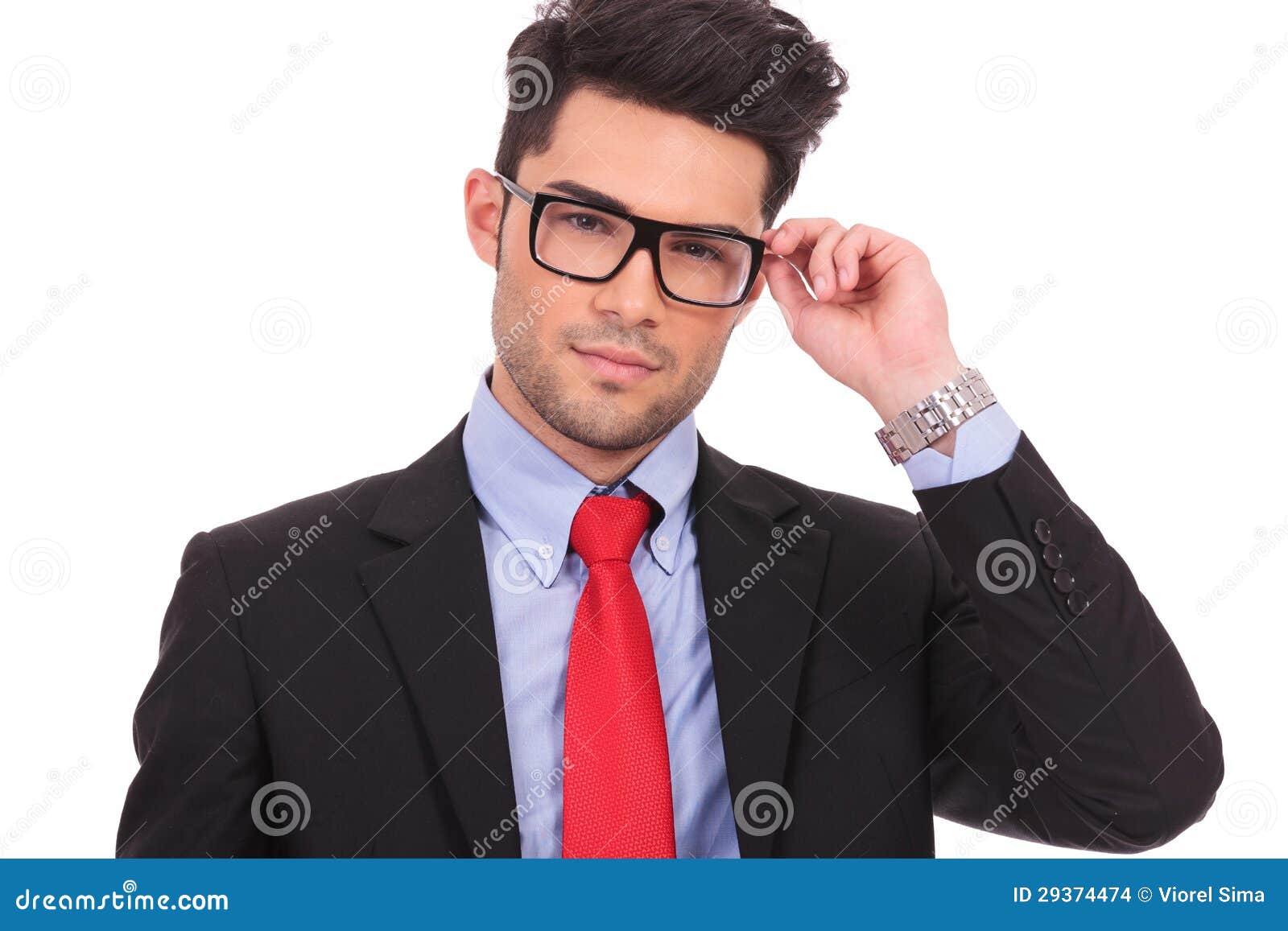 Business Man Holding His Eyeglasses Stock Images Image 29374474