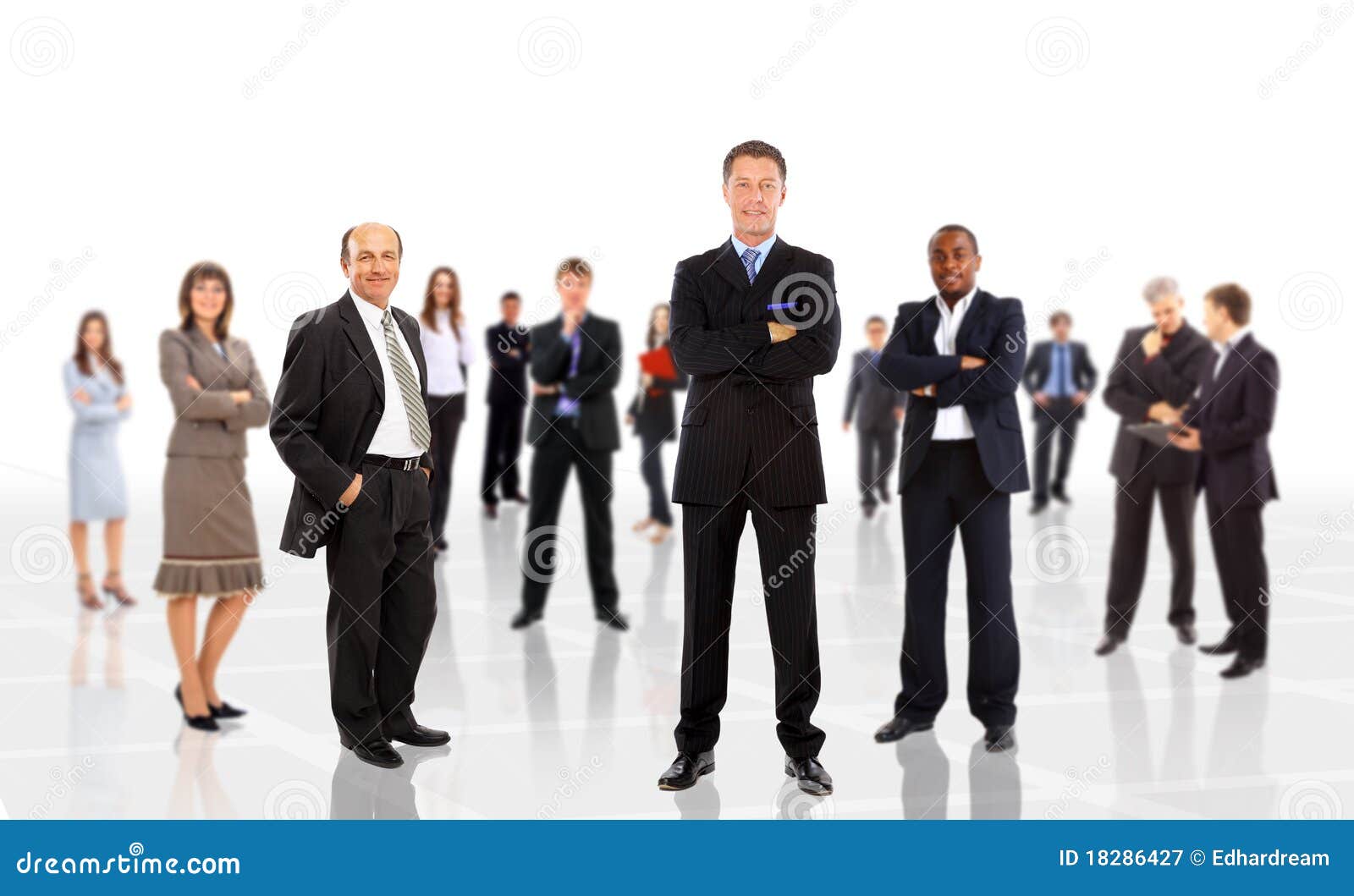 Business Man Leading a Team Stock Image - Image of corporate