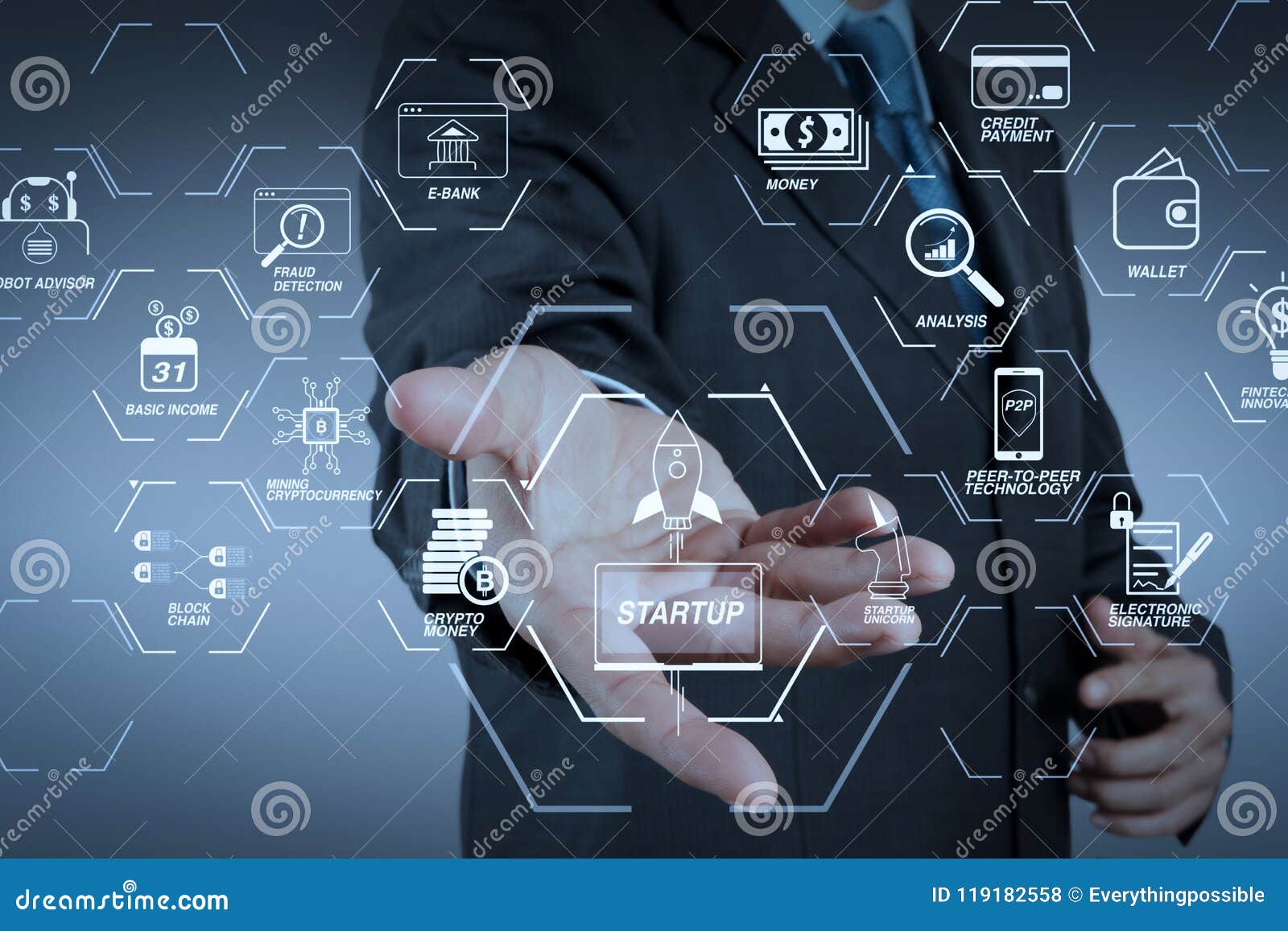 Business Man with an Open Hand As Showing Something Stock Photo - Image of  icon, future: 119182558