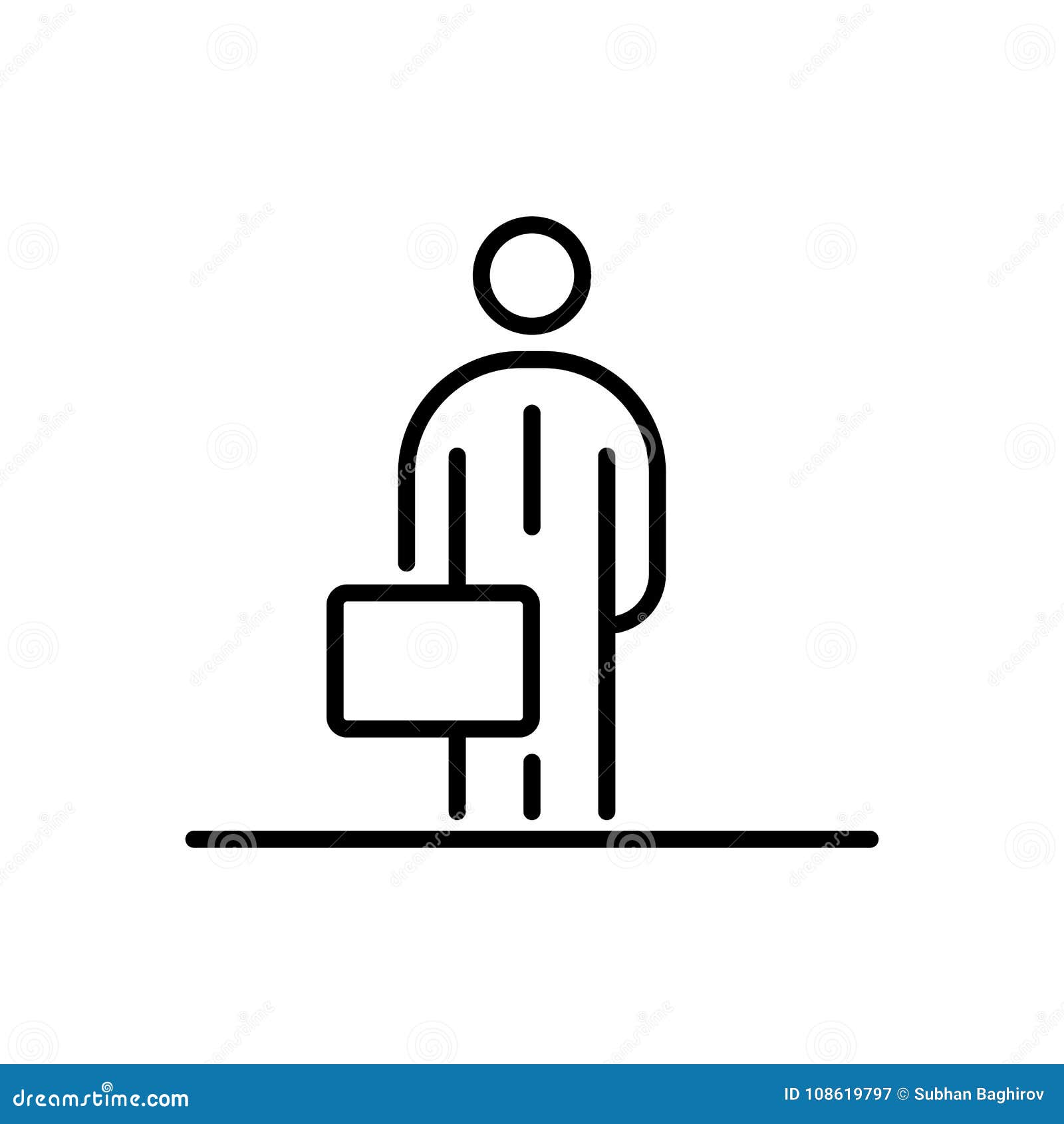 Business Man People Icon Simple Line Flat Illustration Stock Vector