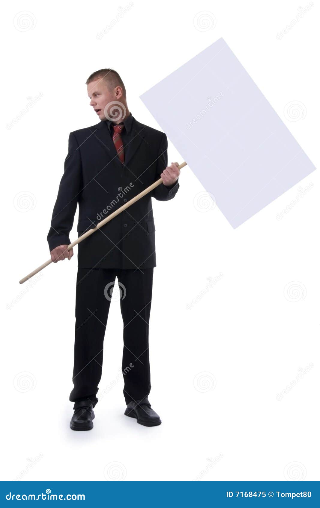 Business man with picket. stock image. Image of hazardous 7168475