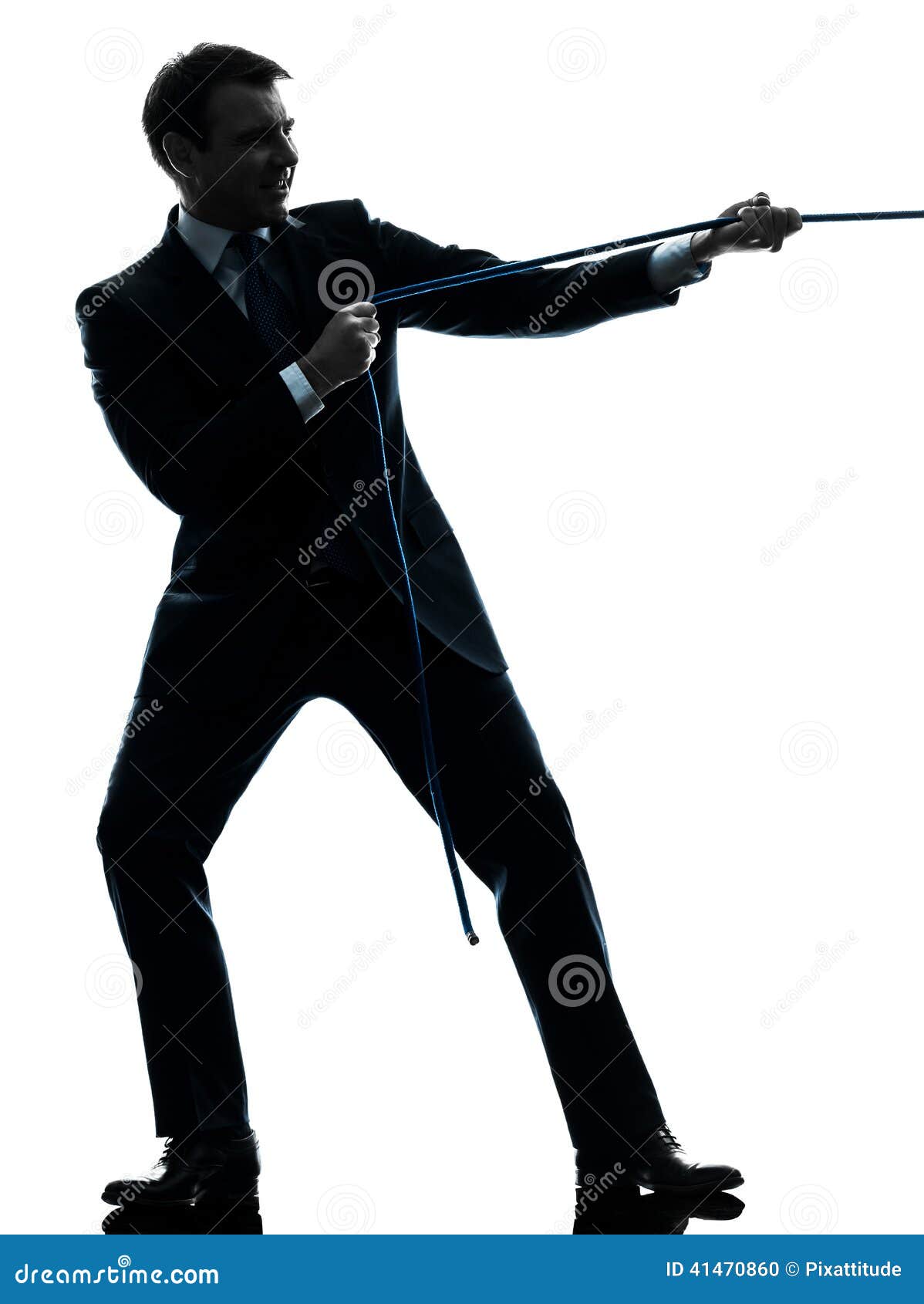 Business Man Pulling a Rope Silhouette Stock Photo - Image of toughness,  challenge: 41470860