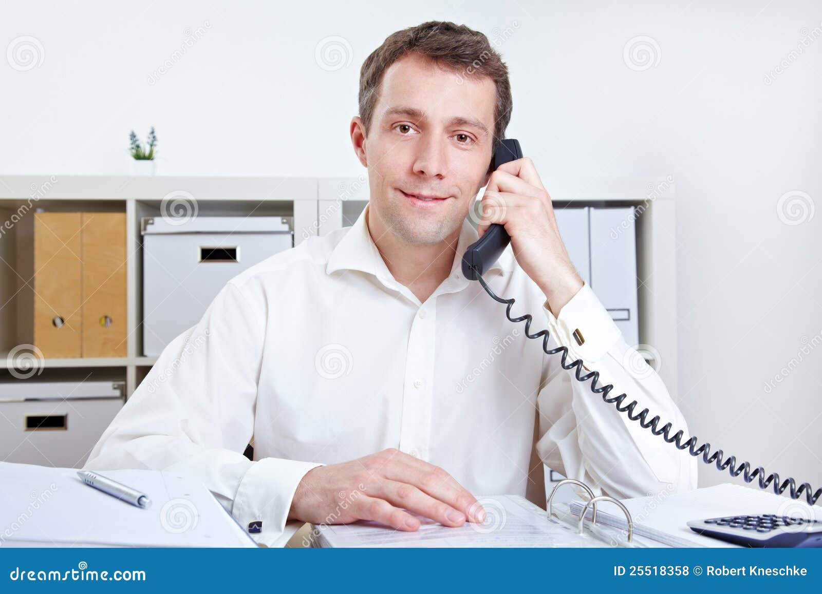 Business Man Receiving a Phone Call Stock Photo - Image of information