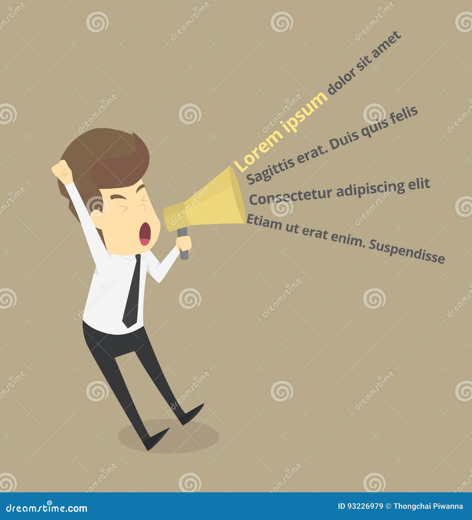 Business Man Speaking through Megaphone Stock Vector Illustration of