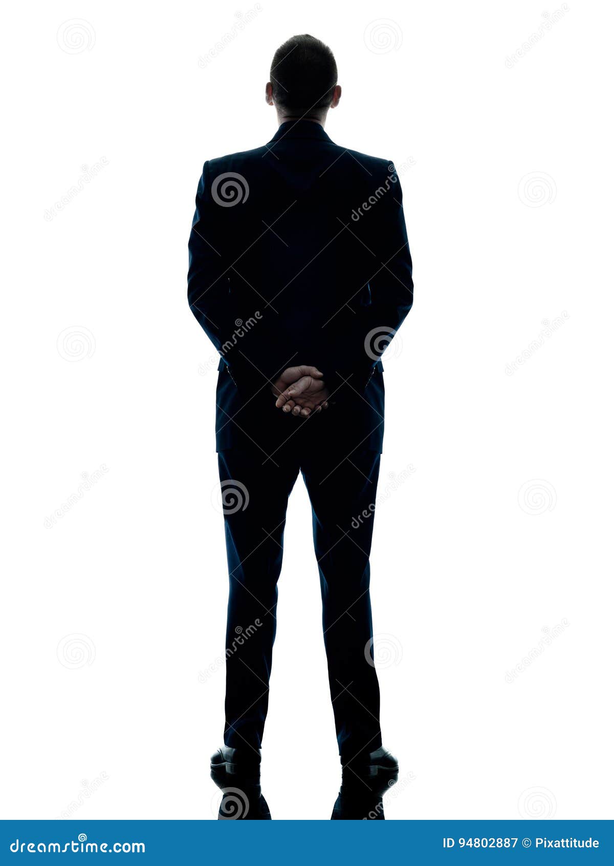 Business Man Standing Rear View Isolated Stock Image - Image of studio ...