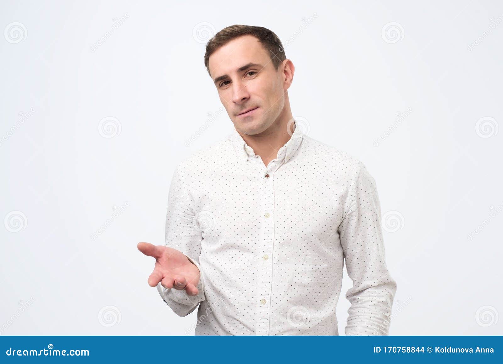 Business Man Talking during Presentation and Using Hand Gestures Trying ...