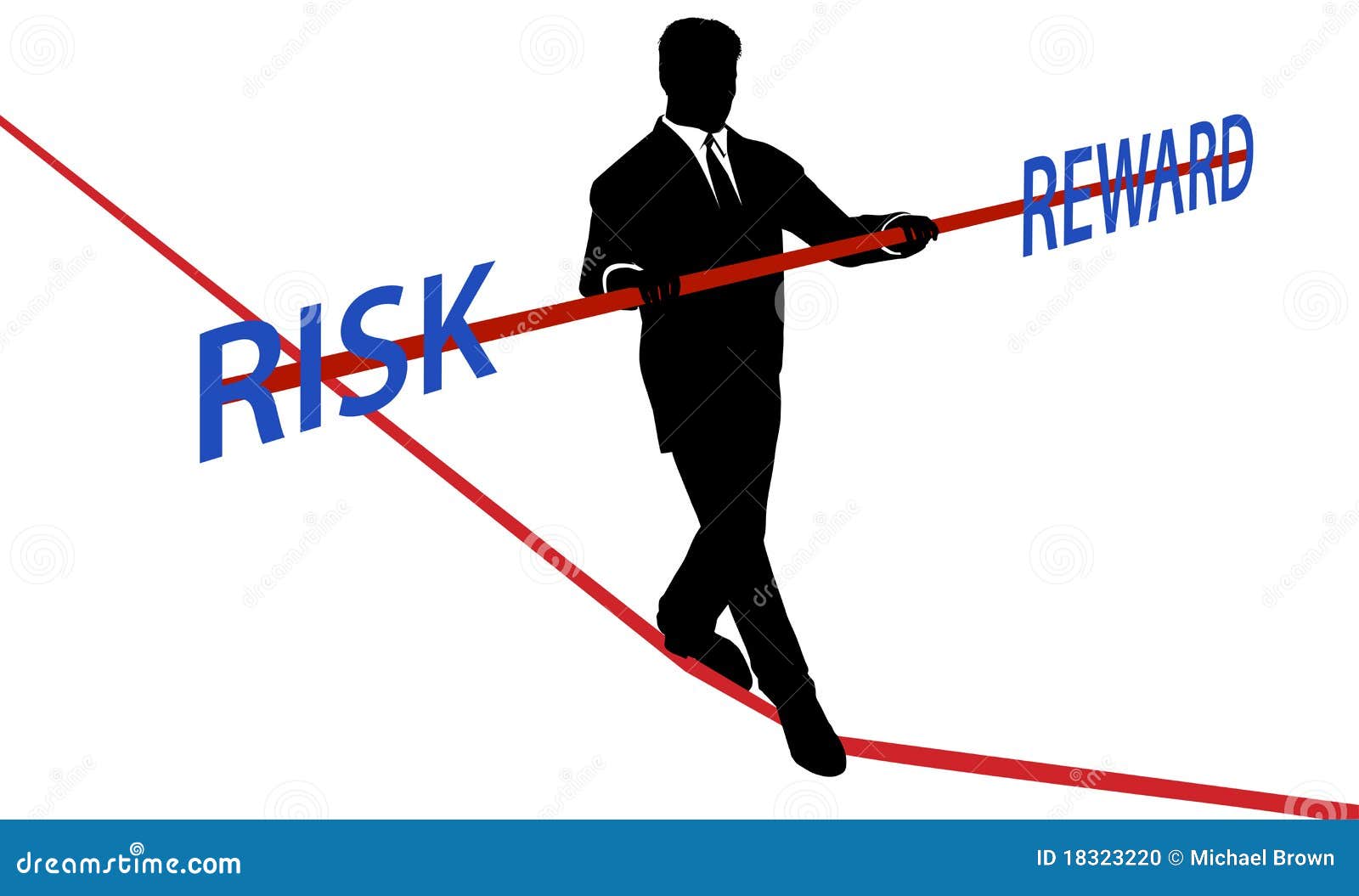 business man tightrope balance risk reward