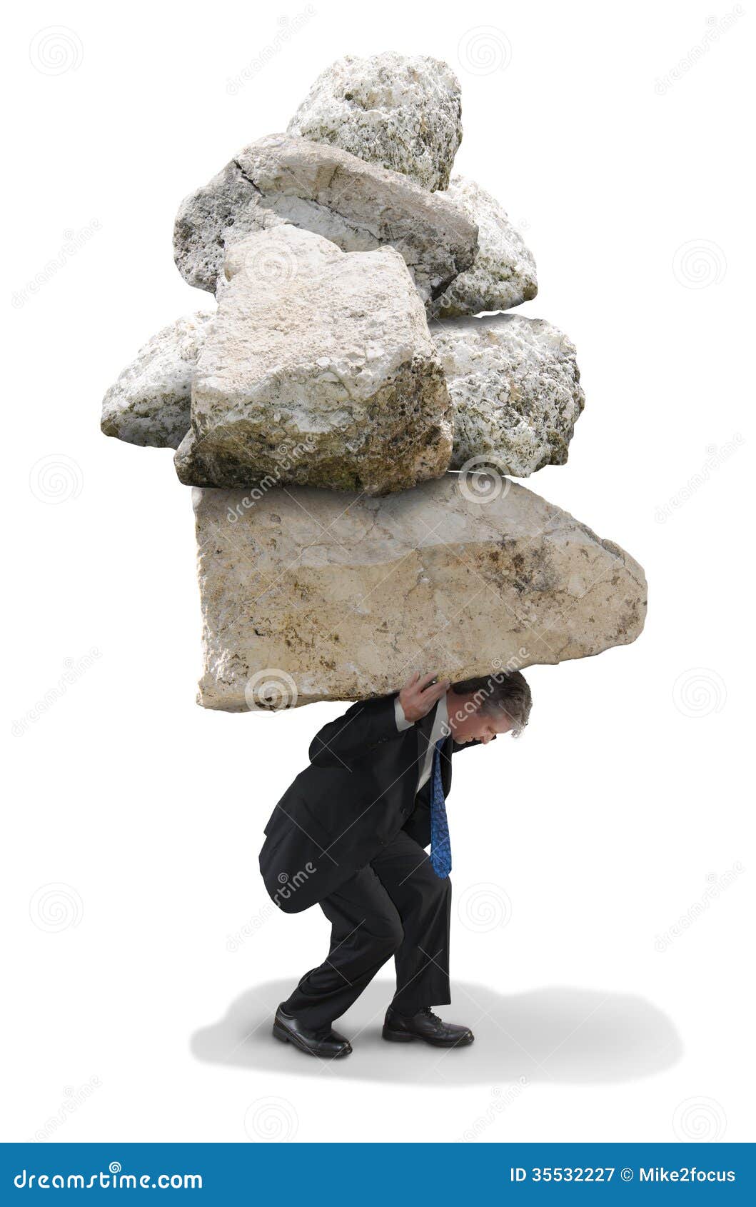 Business Man Under Pressure And Stress Rocks Stock Image - Image: 35532227