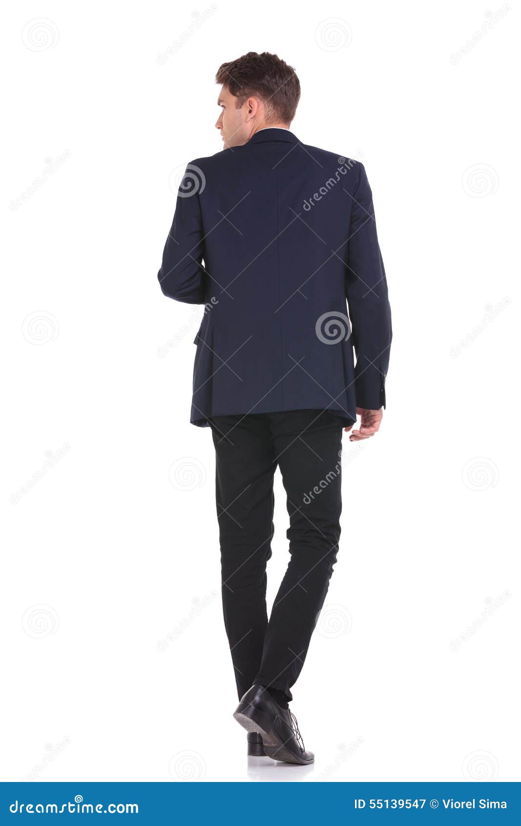 Business Man Walking while Looking To His Side. Stock Image - Image of ...