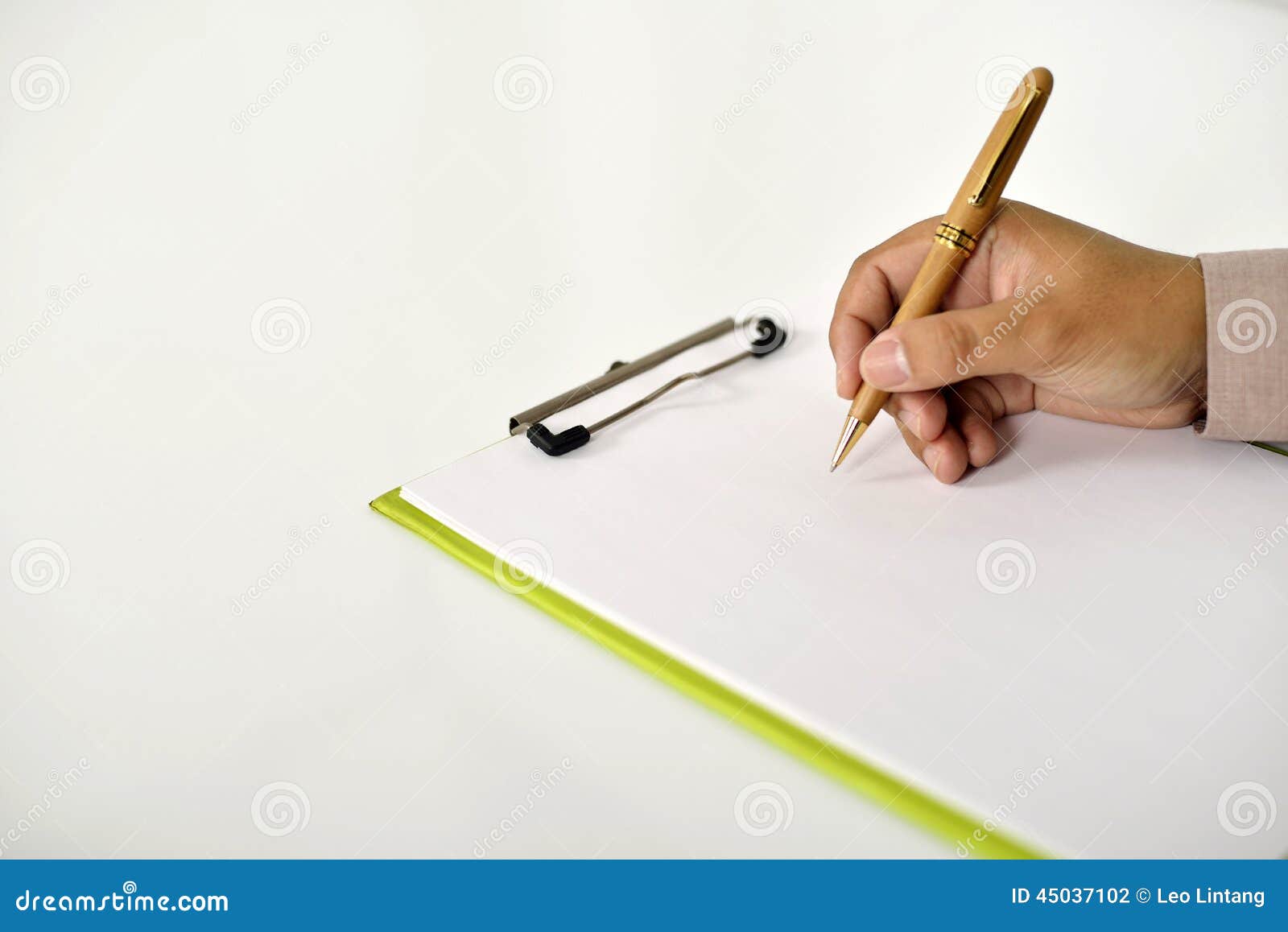 Business Man Writing on Clipboard Stock Photo Image of closeup