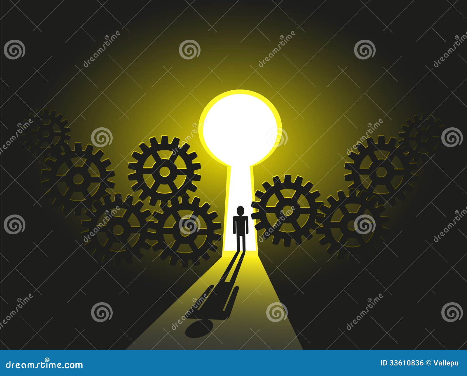 Business Mans Journey Towards Success, Solution His Career Future Stock