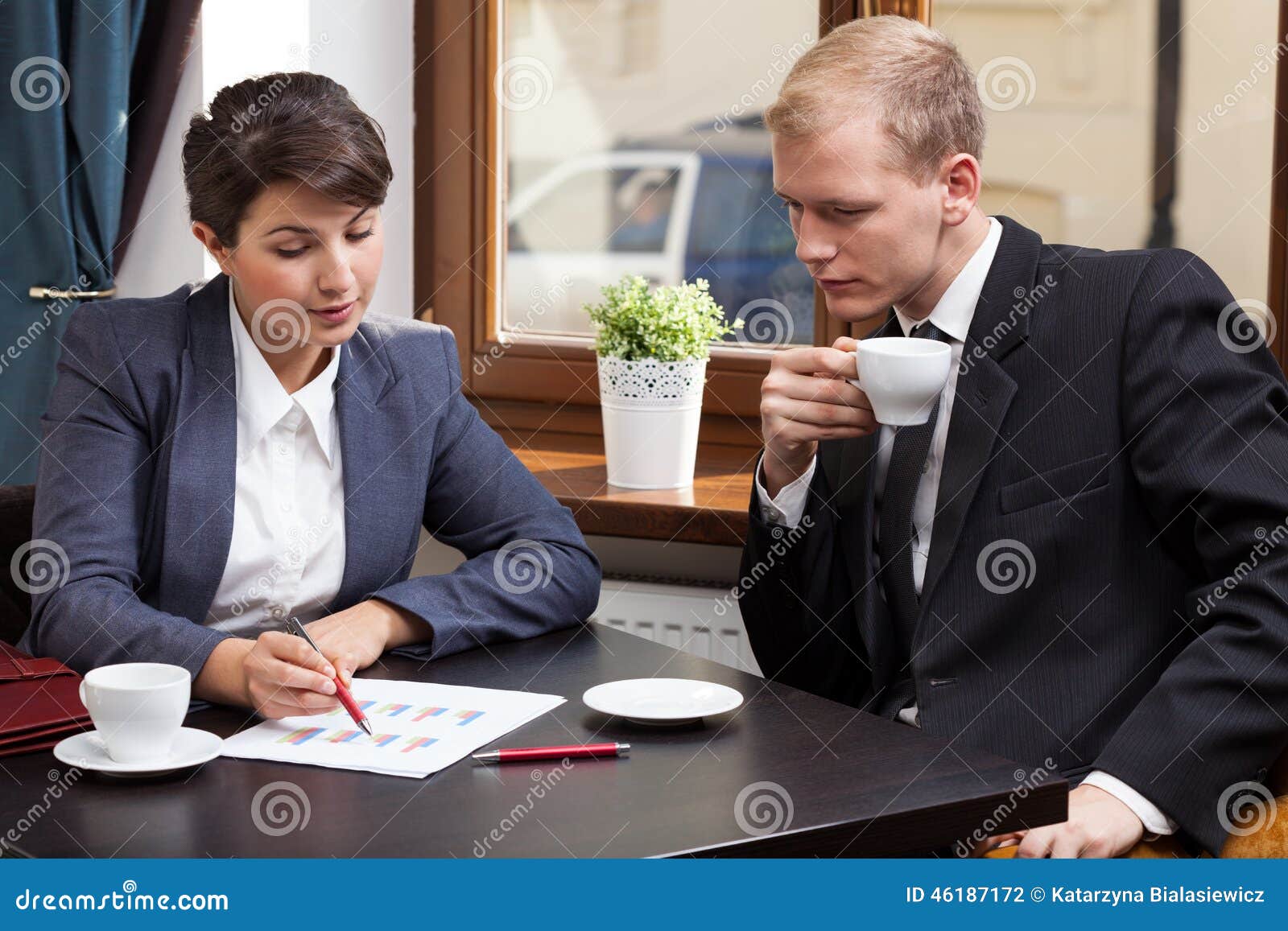 business meeting in coffeehouse