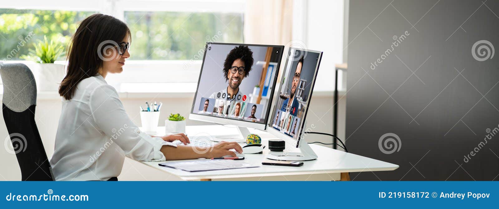 Business Meeting Conference Call Stock Photo - Image of elearn, female