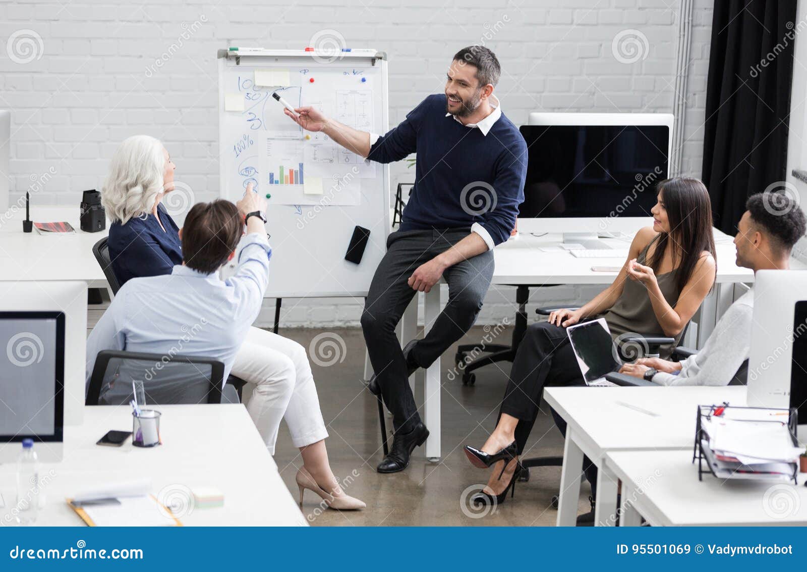 business meeting or a presentation in modern conference room