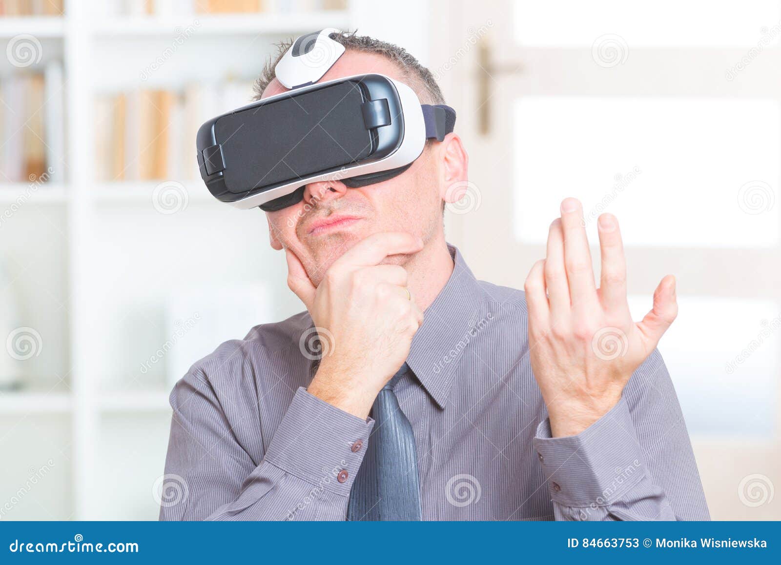 Business Meeting with Virtual Reality Headset Stock Image Image of