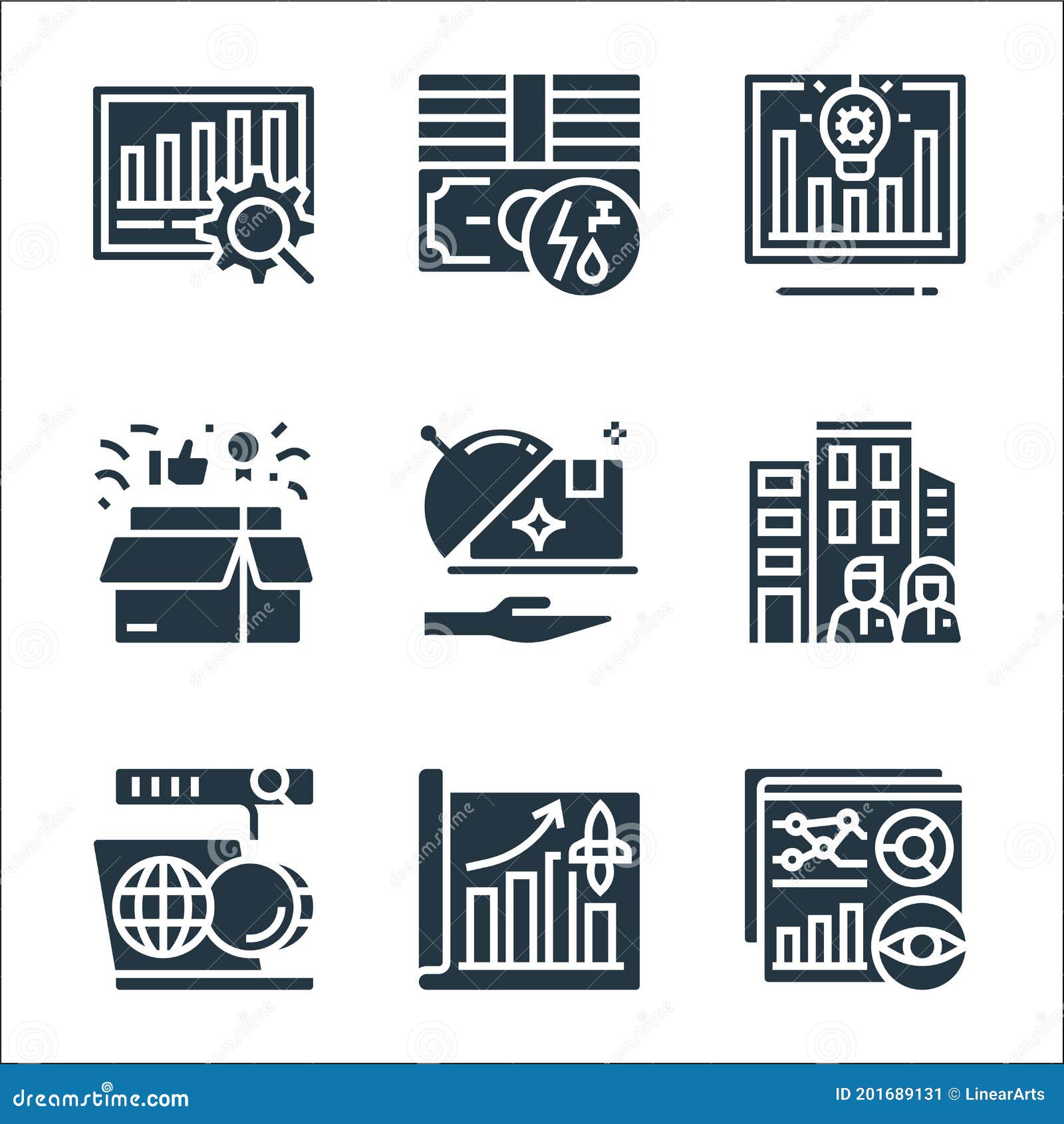 Business Model Canvas Line Icons Linear Set Quality Vector Line Set