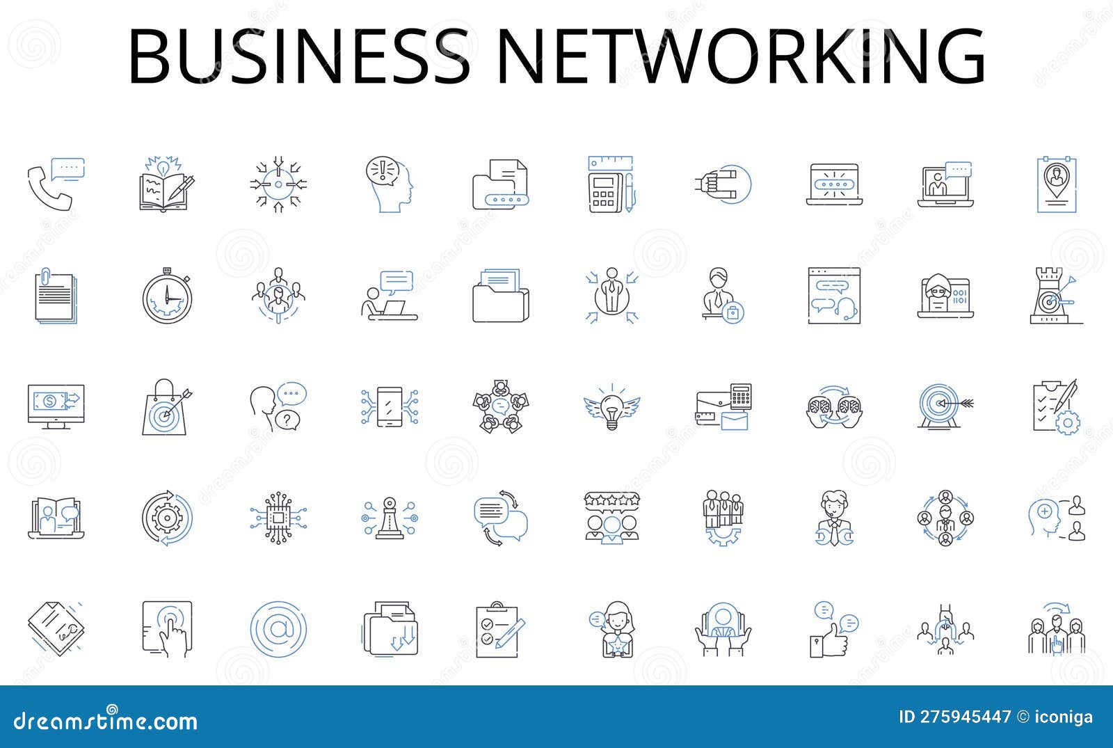 business networking line icons collection. collaborate, alliance, joint venture, synergy, cohesion, jointly, coauthor