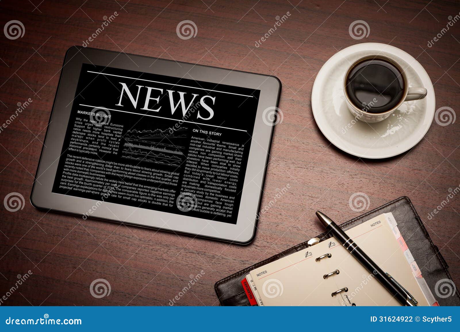 business news on tablet pc.