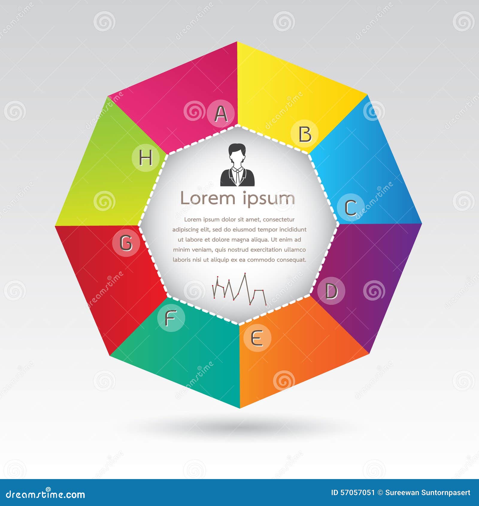 business octagon diagram infographic presentation