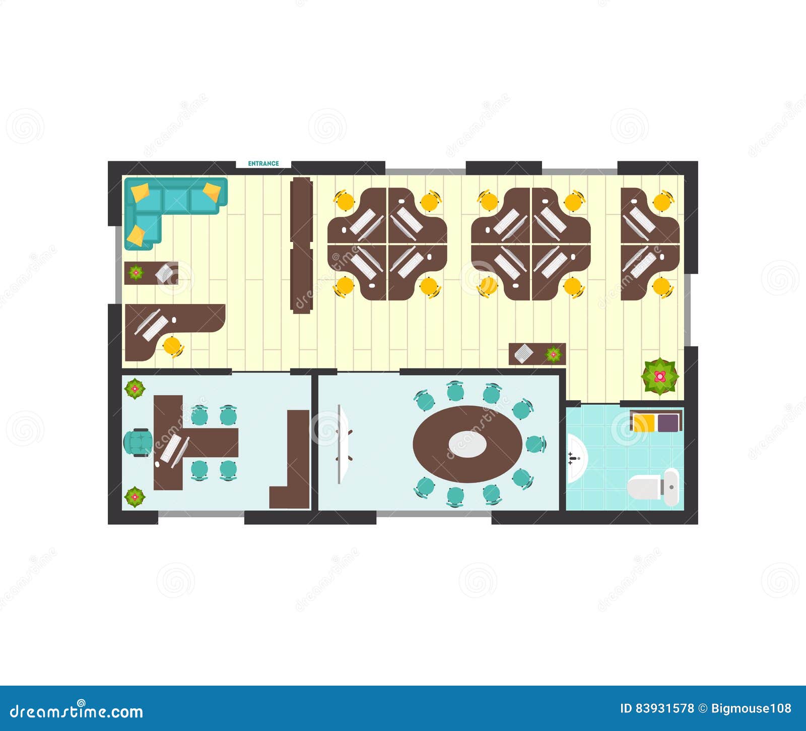 Business Office Architecture Plan. Vector Stock Vector 