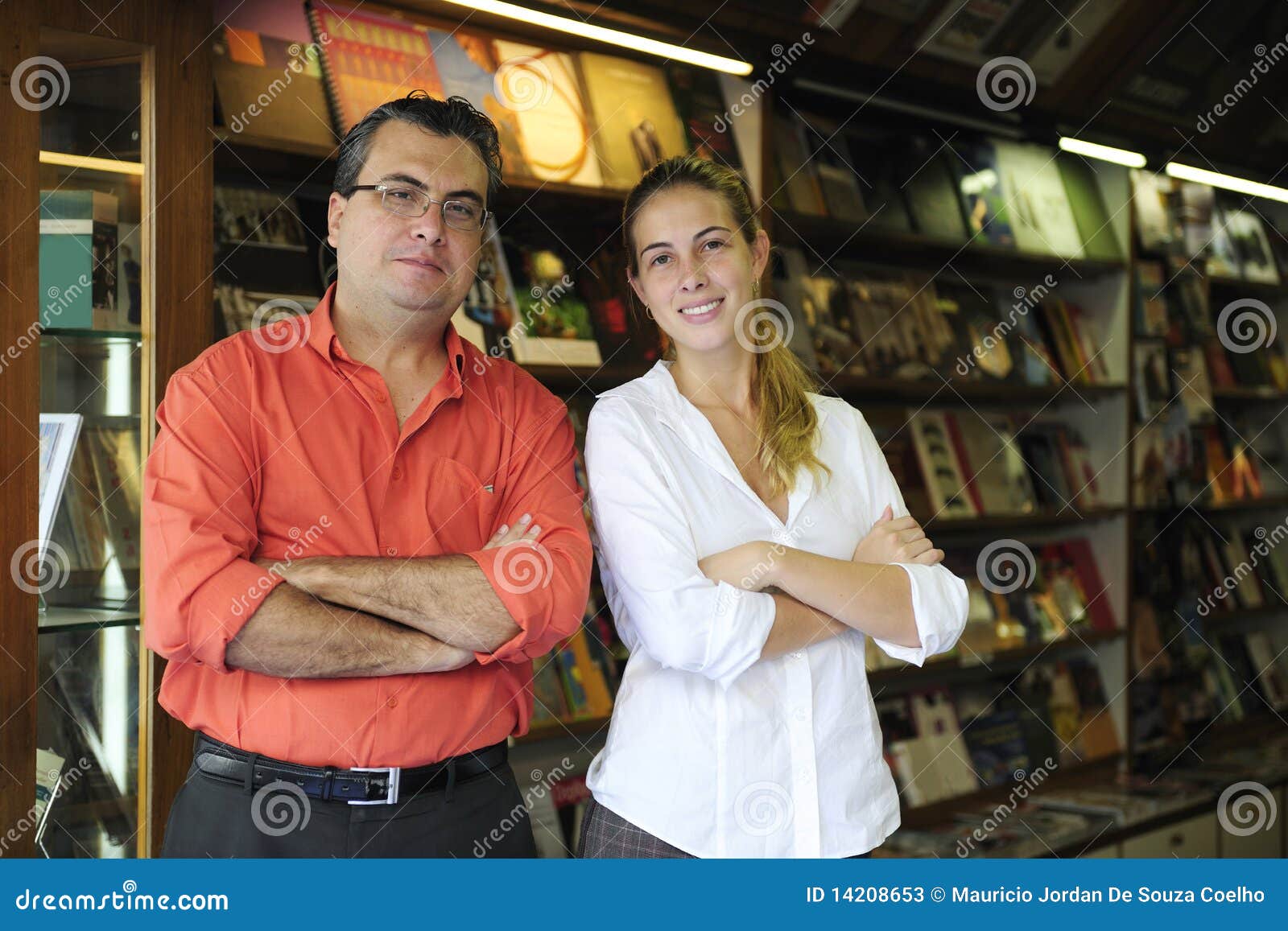 business owners of a small bookstore