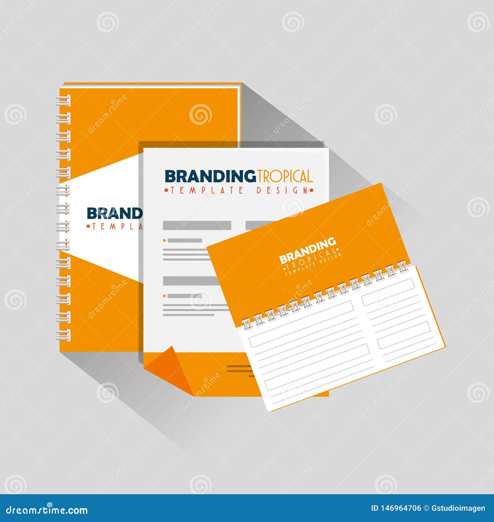 Business Papers Documents with Notebook Product Stock Illustration Illustration of business