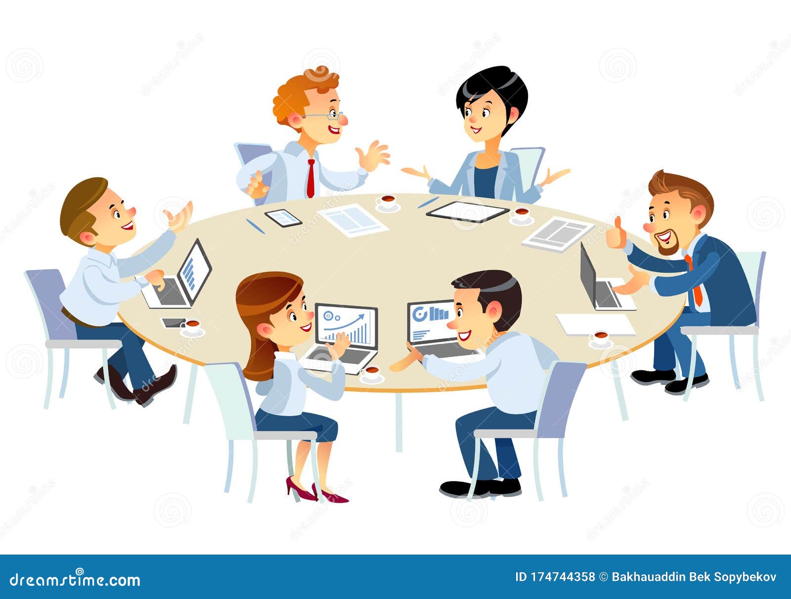 Business Partners Discussing Documents and Ideas at Meeting. Business ...