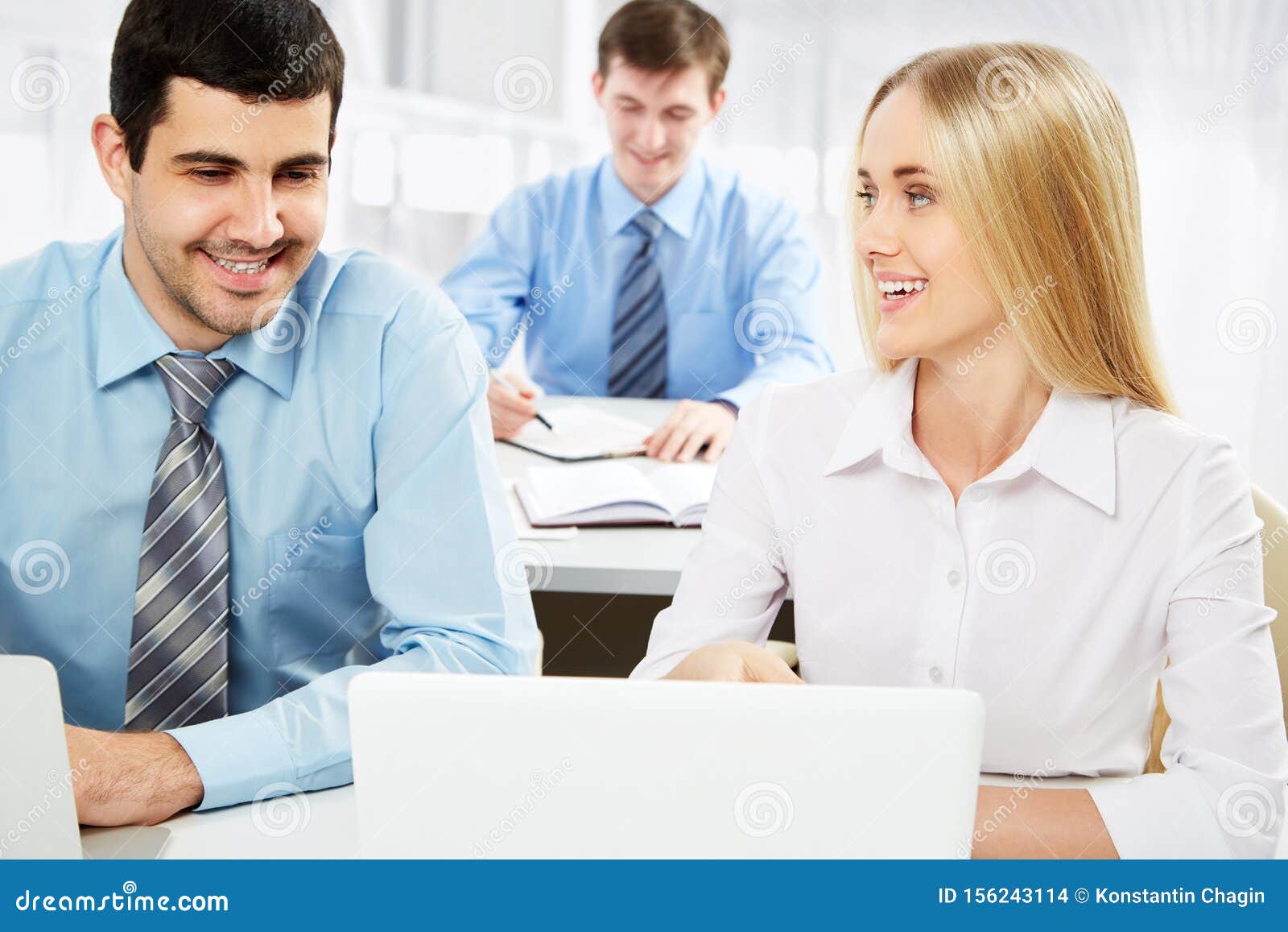 Business Partners Working at Modern Office Stock Photo - Image of plan ...