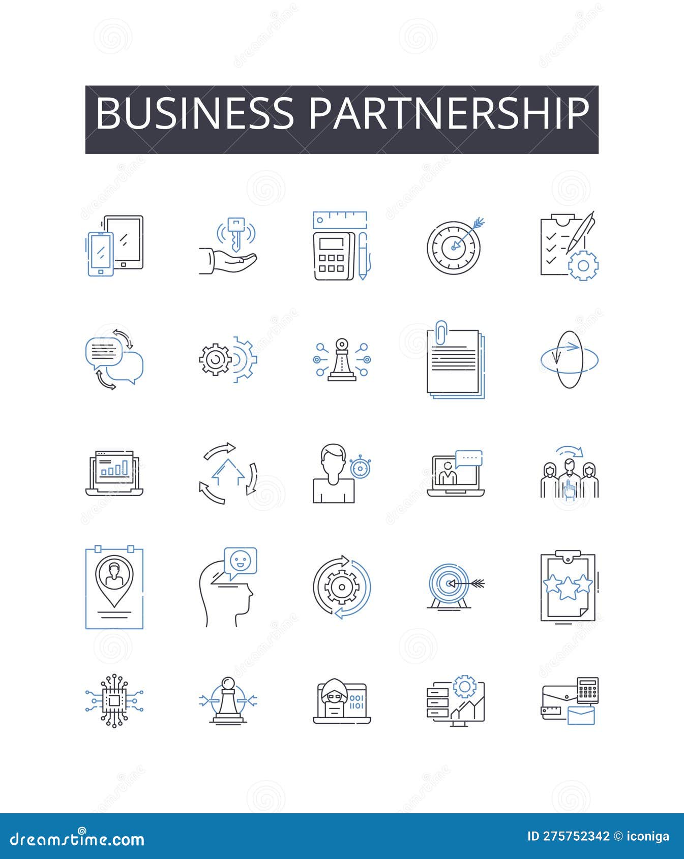 business partnership line icons collection. community, sharing, unity, connection, sustainability, collaboration