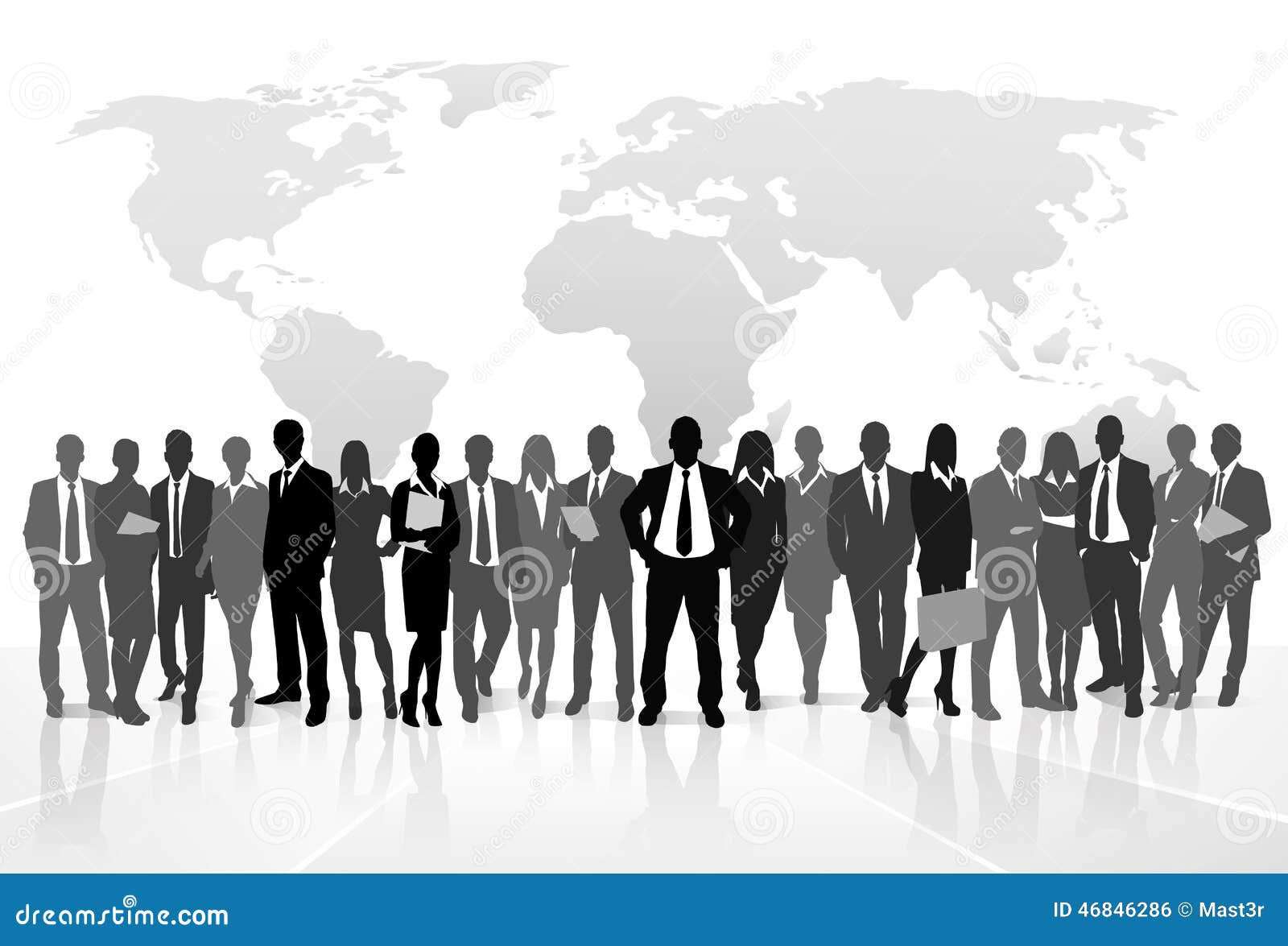 Business People Crowd Group Silhouette Concept Stock Illustration - Image: 46846286