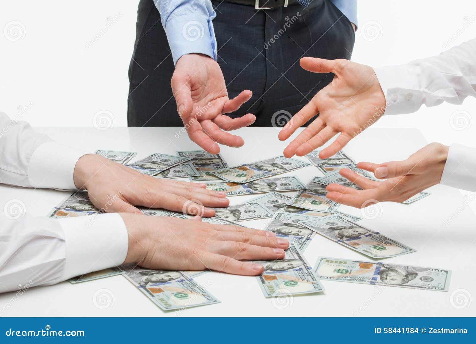 Business People Dividing Money Stock Photo - Image of proof, divide: 58441984