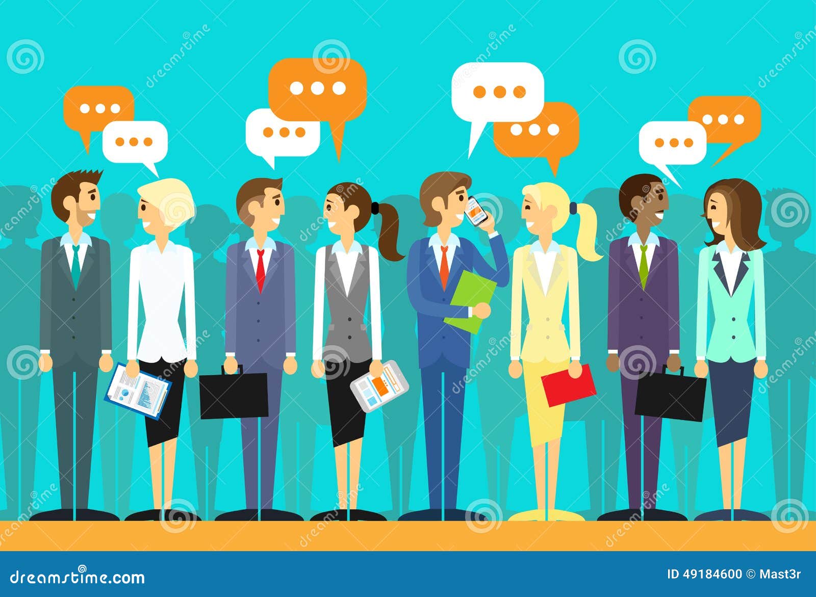 Business People Group Talking Discussing Chat Stock Vector 