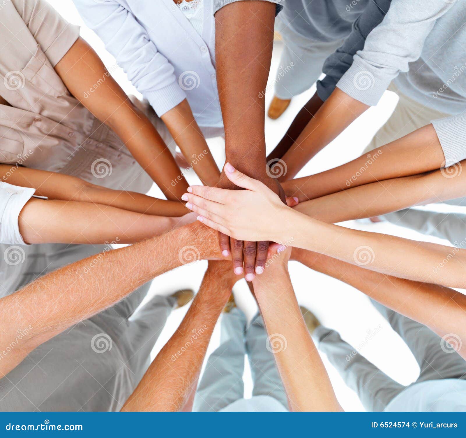 business people-hands overlapping to show teamwork