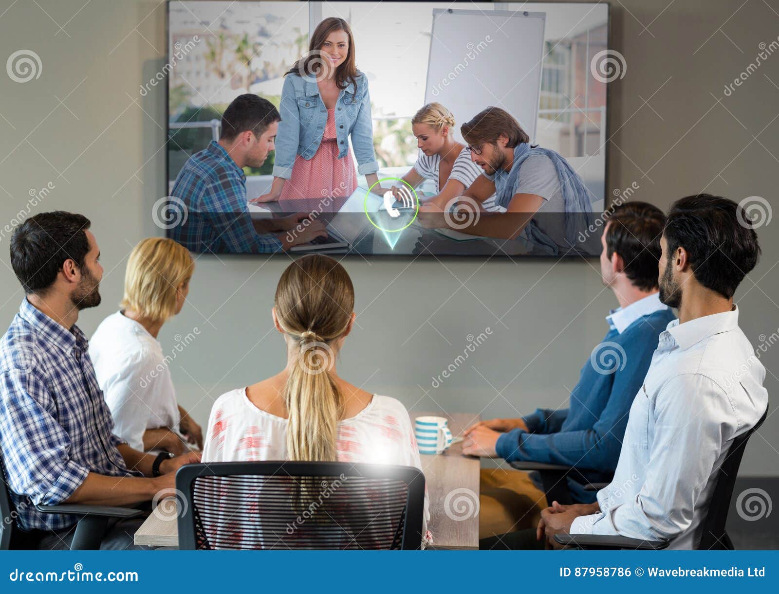 Business People Having a Conference Call in Meeting Stock Photo - Image