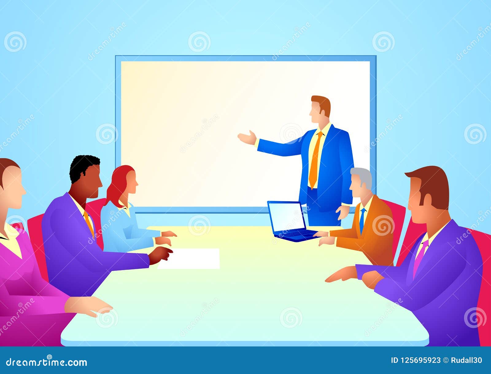 Business People Having a Meeting Stock Vector Illustration of leader