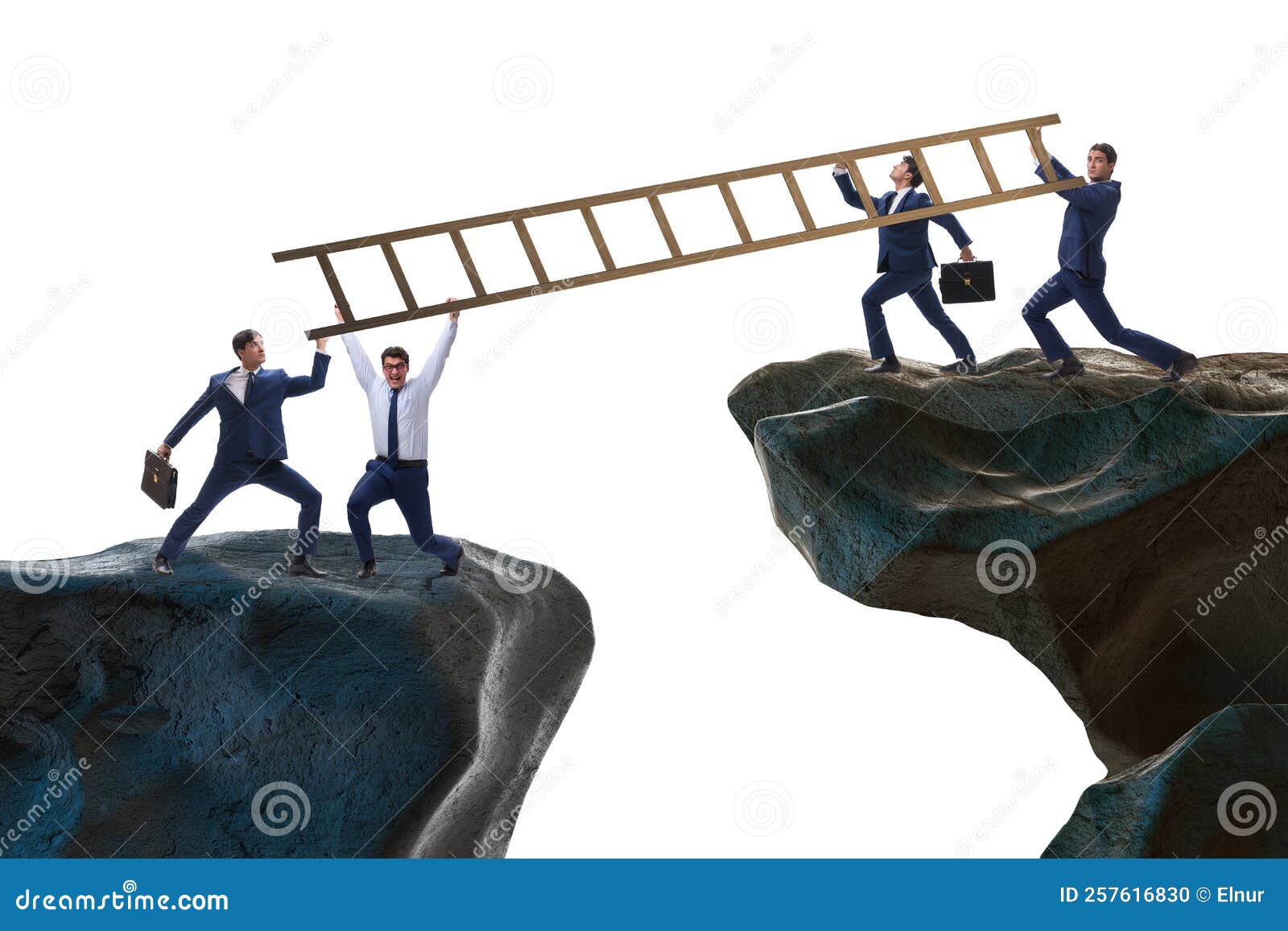 Business People Helping To Go Over Chasm Stock Photo Image of friend