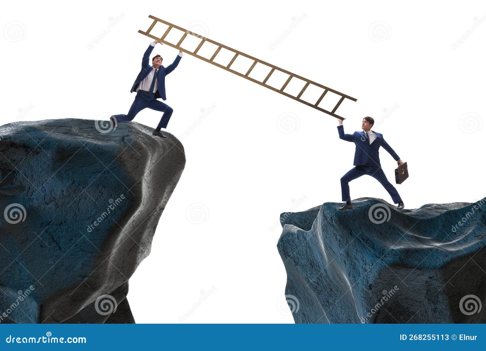 Business People Helping To Go Over Chasm Stock Image Image of chasm