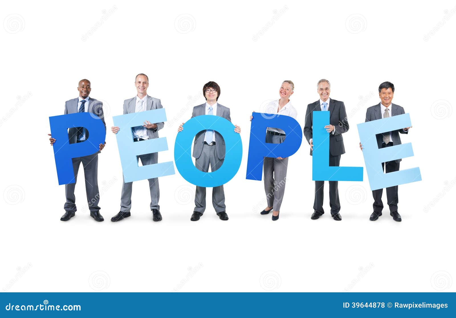 Business People Holding the Word People Stock Photo Image of people