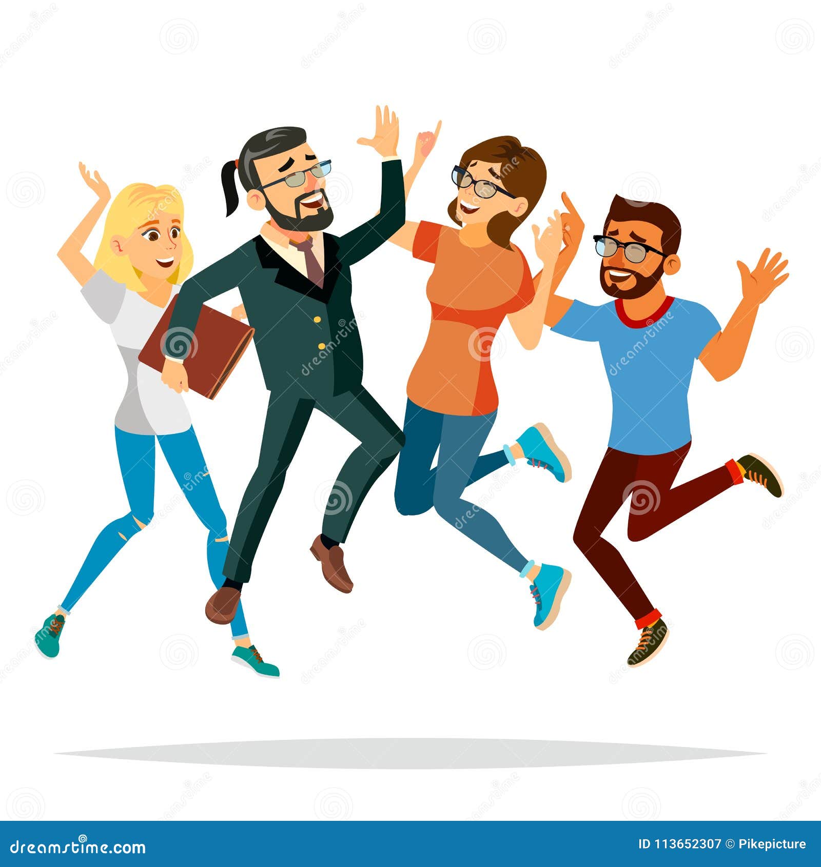 business people jumping . celebrating victory concept. attainment. objective attainment, achievement. 