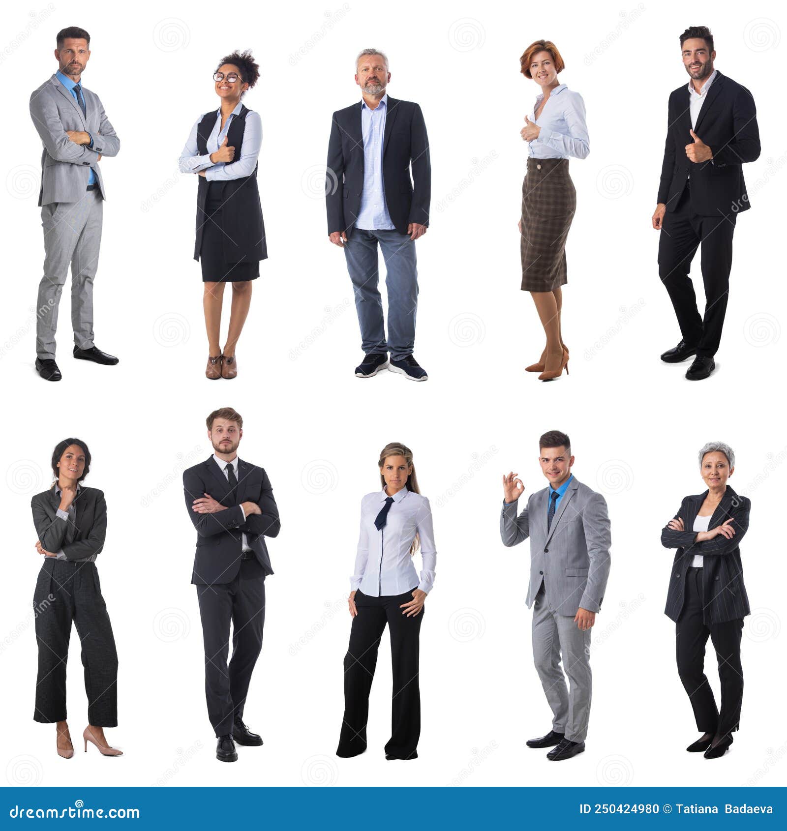 Business People Portraits on White Stock Photo - Image of diverse ...