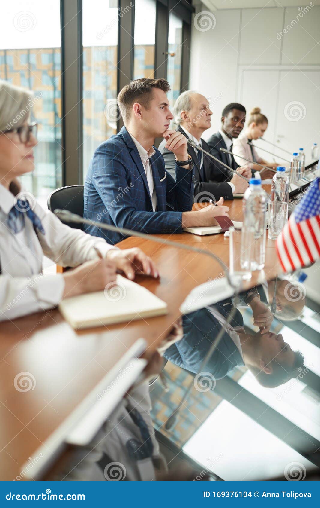 Business People at Press Conference Stock Photo - Image of seminar ...
