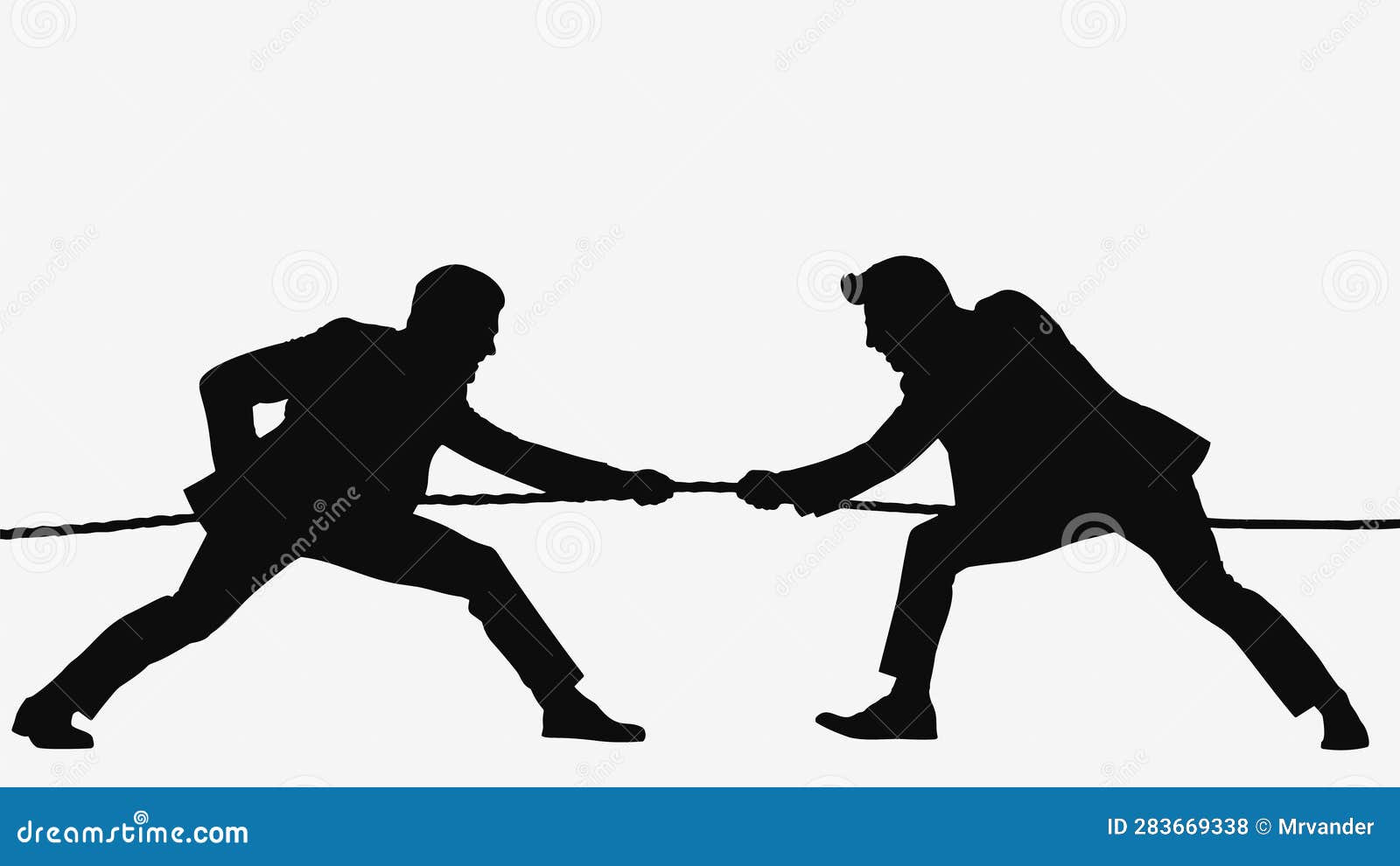 Business People Pulling Rope in Opposite Directions. Black Silhouette Stock  Vector - Illustration of silhouette, people: 283669338