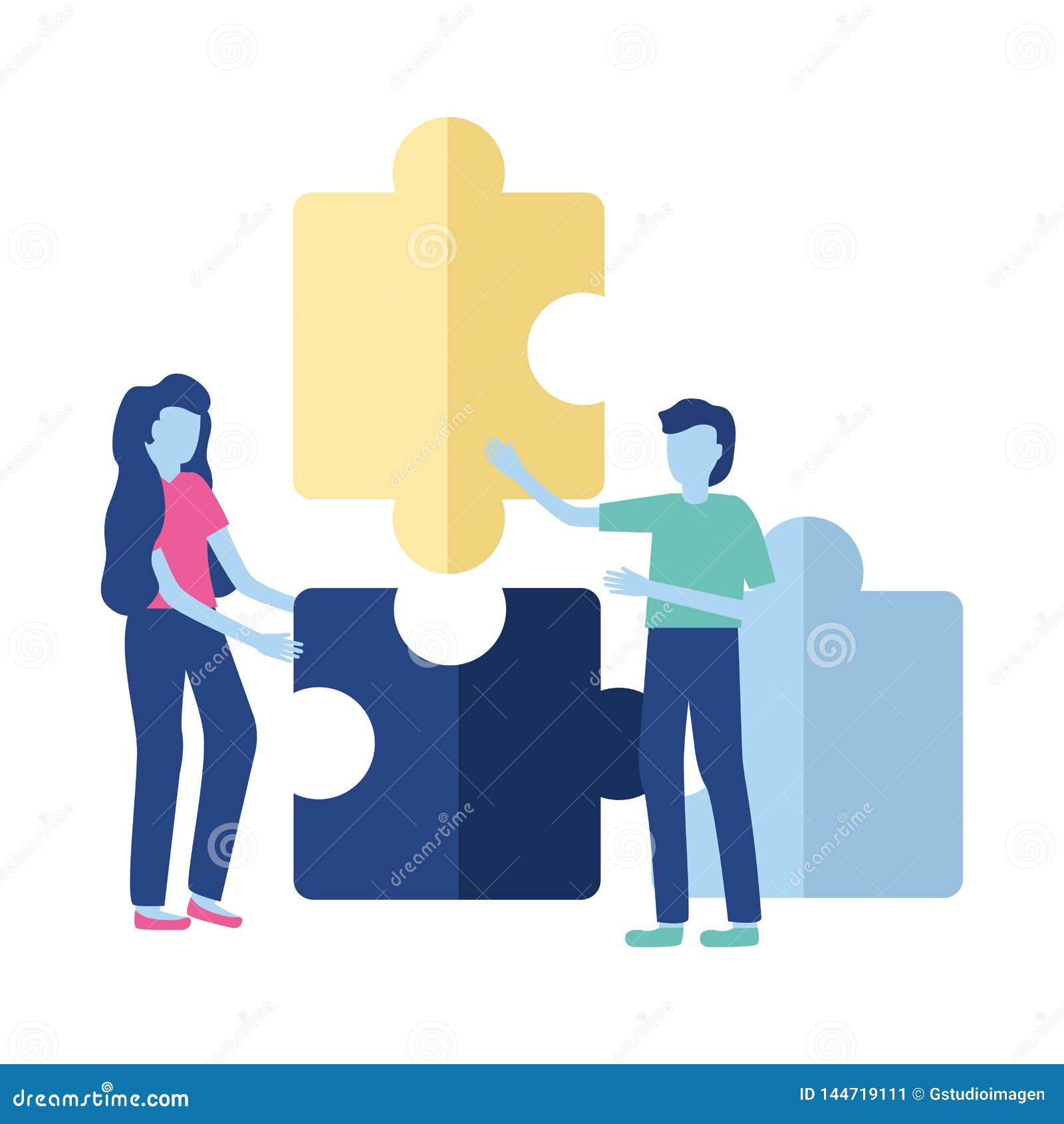 Business people puzzles stock vector. Illustration of strategy - 144719111