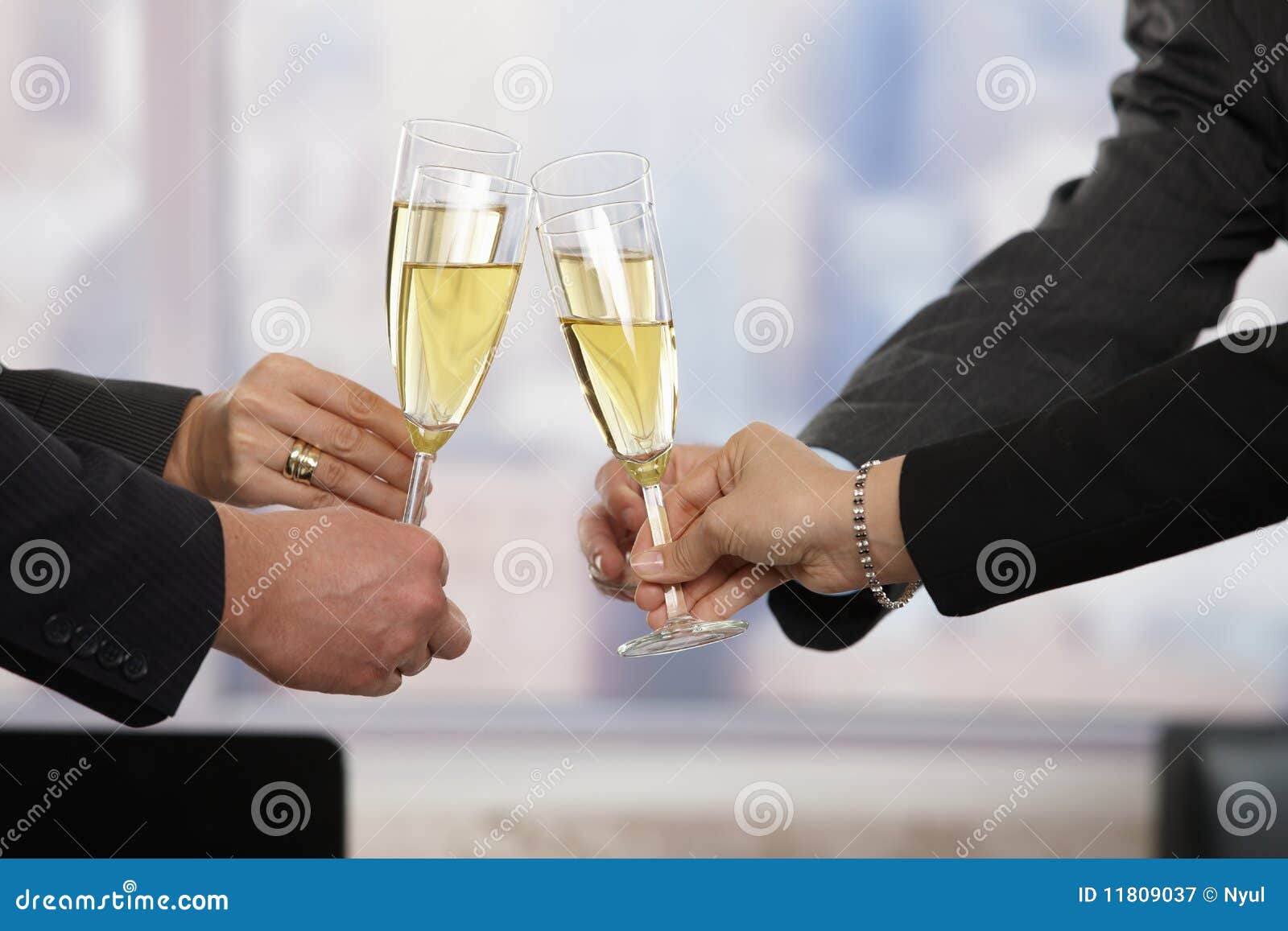 Business People Raising Toast with Champagne Stock Image - Image of ...