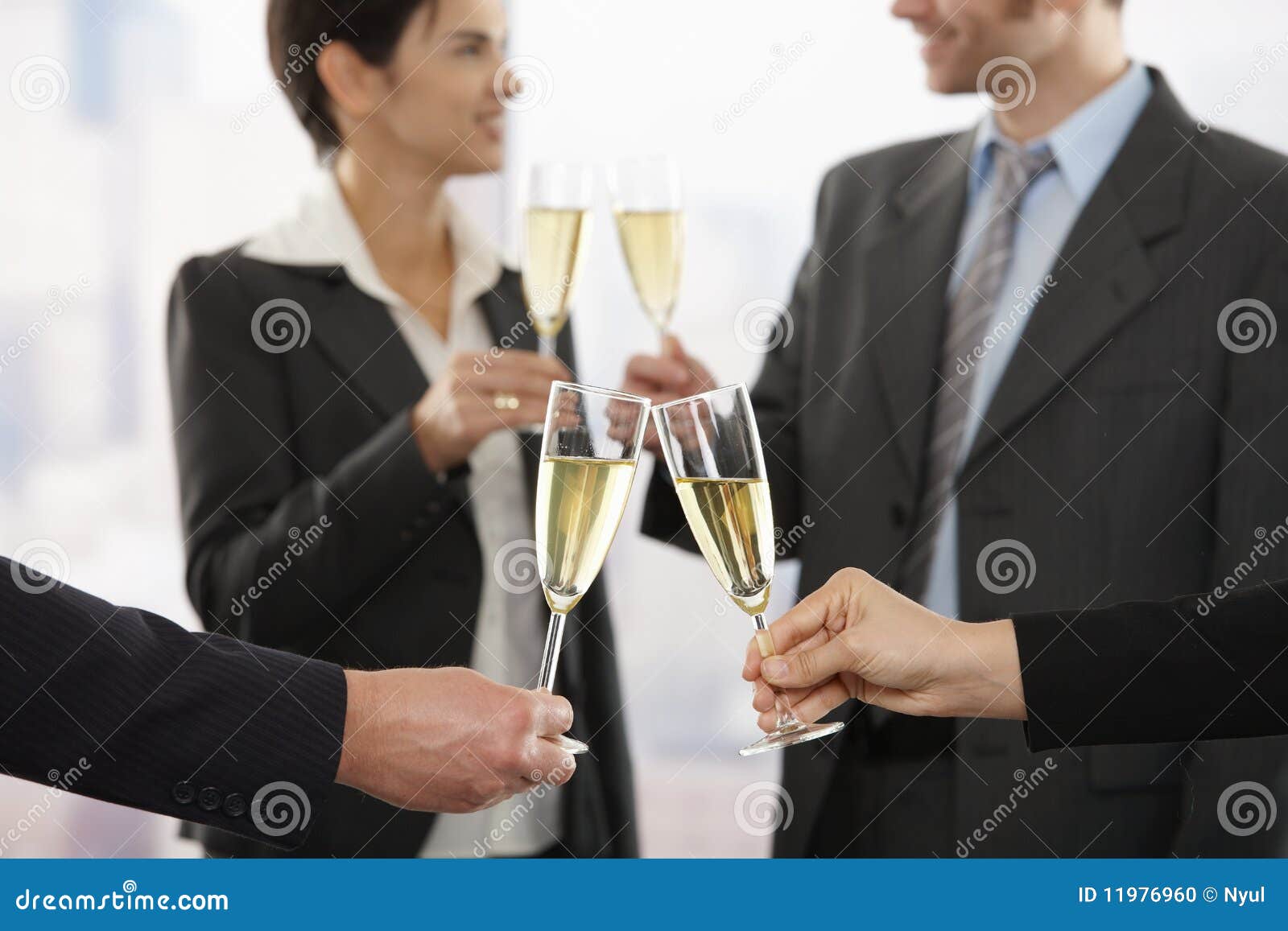 Business People Raising Toast with Champagne Stock Photo - Image of ...