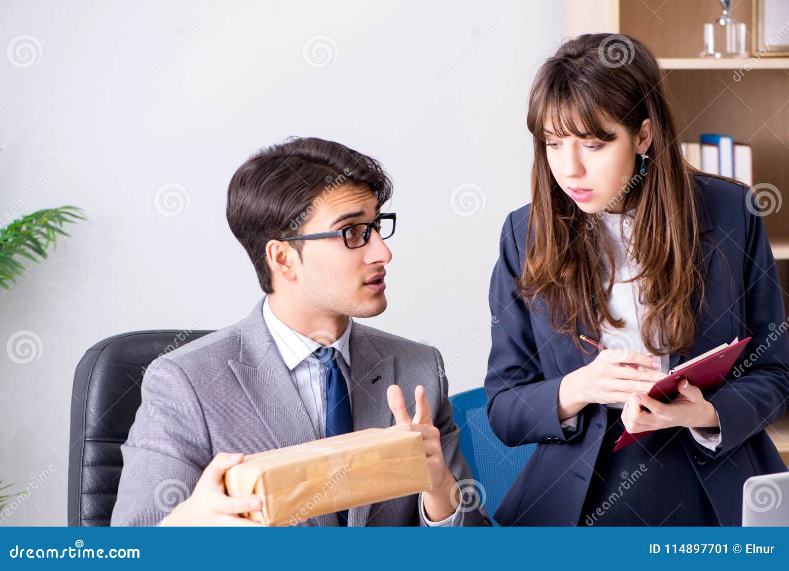 The Business People Receiving New Mail and Parcels Stock Image Image