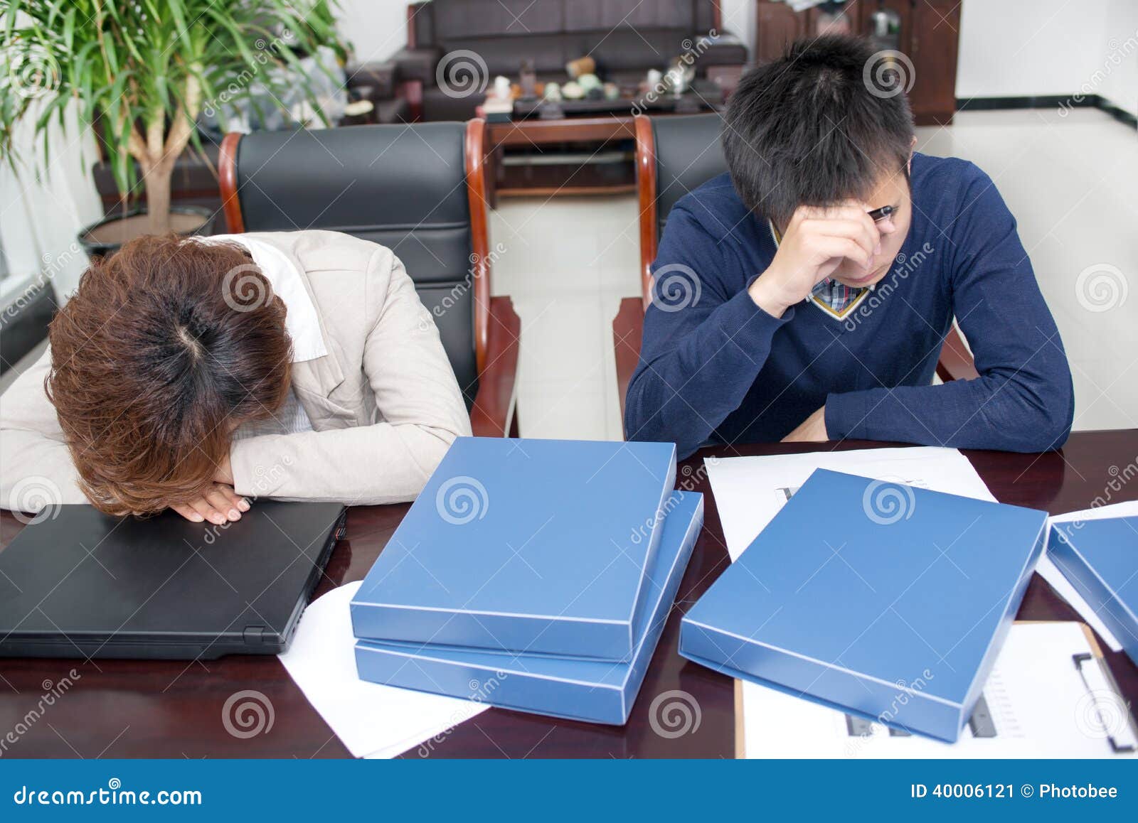 Business People Sleep Pressure Stock Image Image Of Asian
