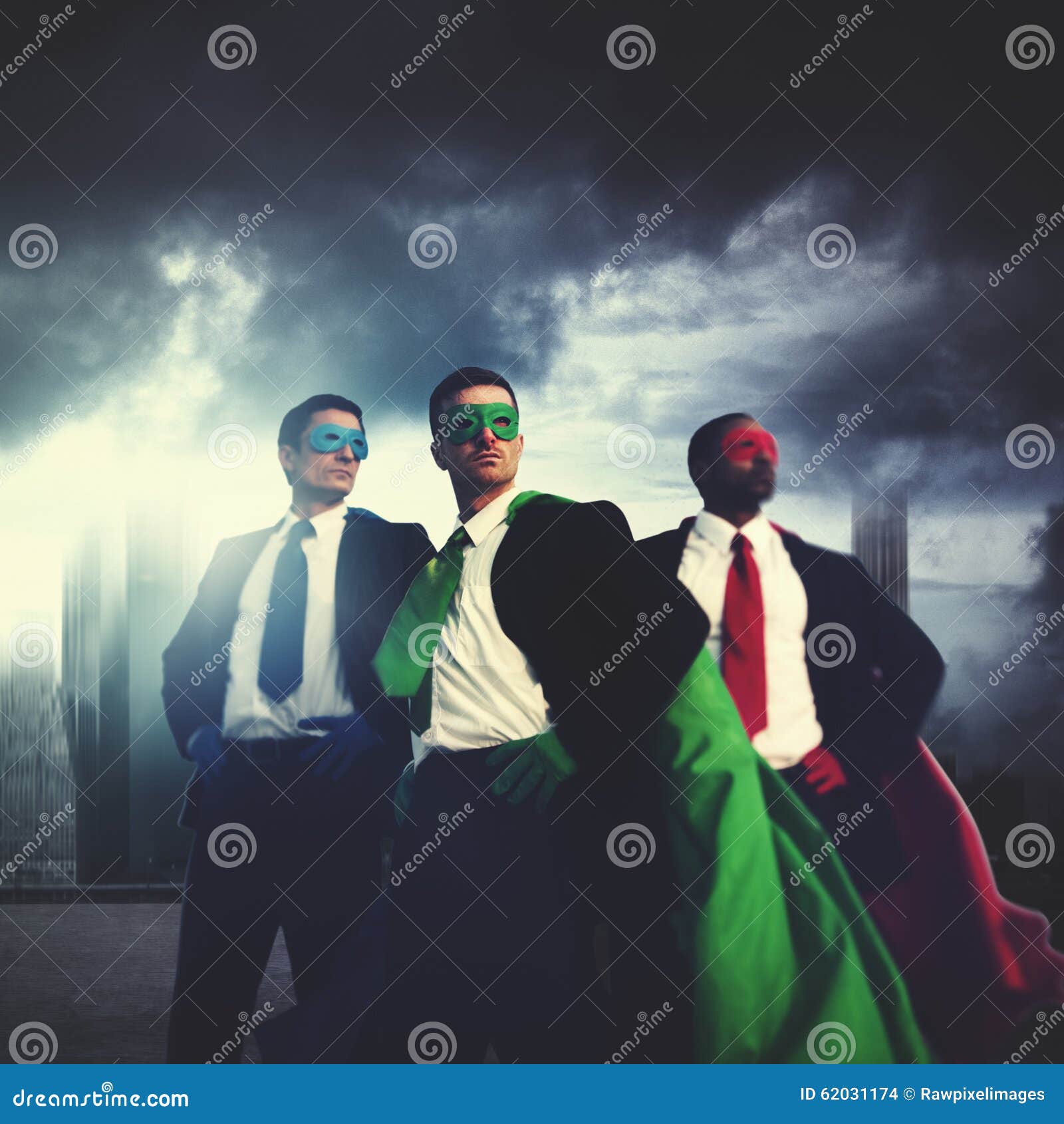 business people superheroes costume power concept