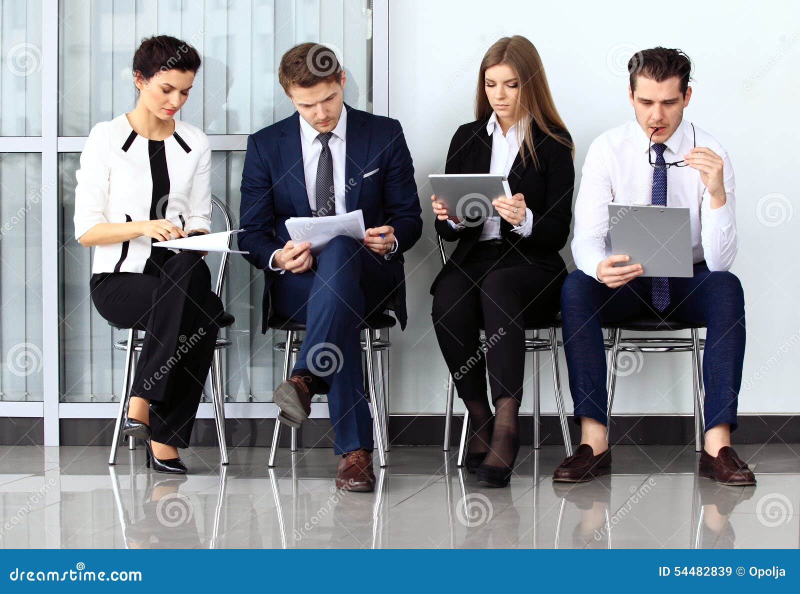 business people waiting for job interview