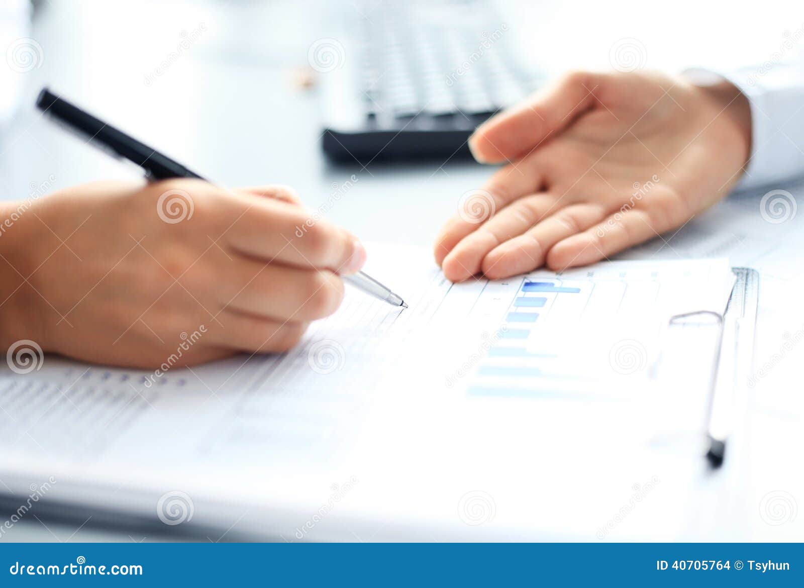 Business Person Analyzing Graphs Stock Photo - Image of closeup ...
